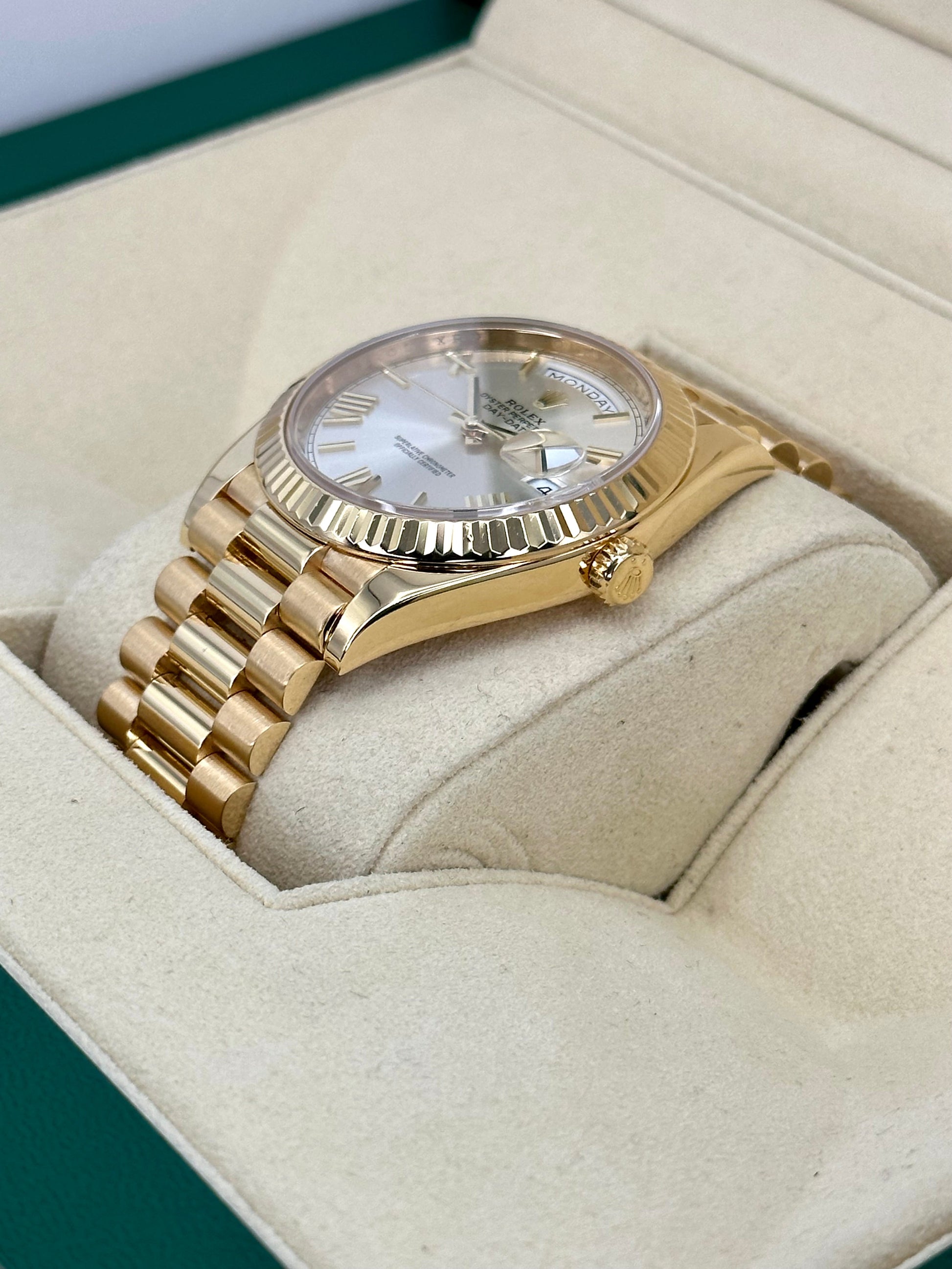 2017 Rolex Day-Date 40mm 228238 Gold Presidential Sundust Dial - MyWatchLLC