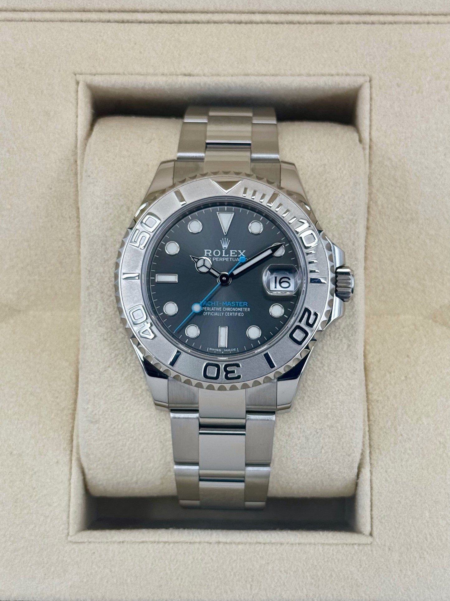 2017 Rolex Yacht-Master 37mm 268622 Stainless Steel Rhodium Dial - MyWatchLLC