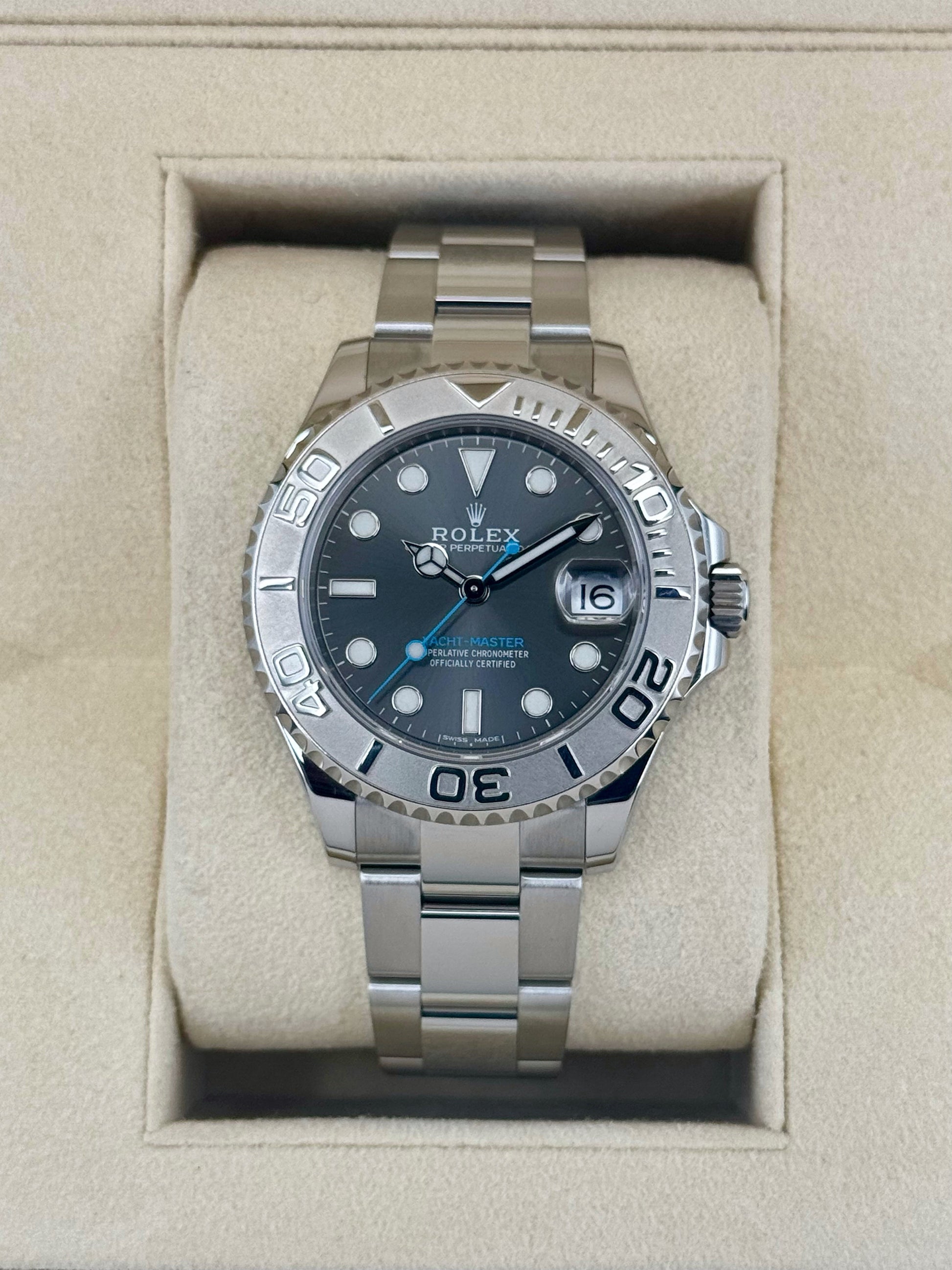 2017 Rolex Yacht-Master 37mm 268622 Stainless Steel Rhodium Dial - MyWatchLLC