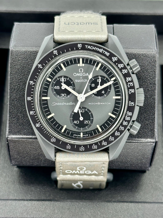NEW Omega S033A100 Bioceramic Moon Swatch  - Mission to Mercury - MyWatchLLC