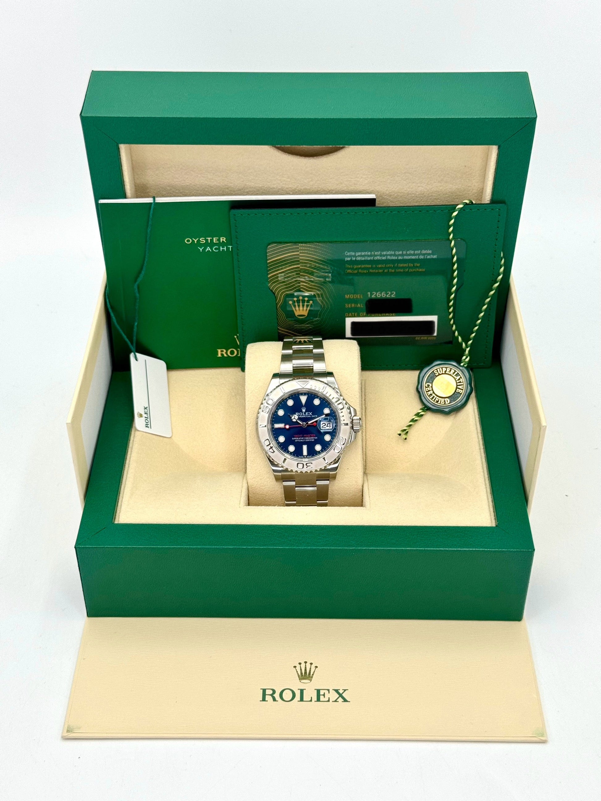 2023 Rolex Yacht-Master 40m 126622 Stainless Steel Blue Dial - MyWatchLLC