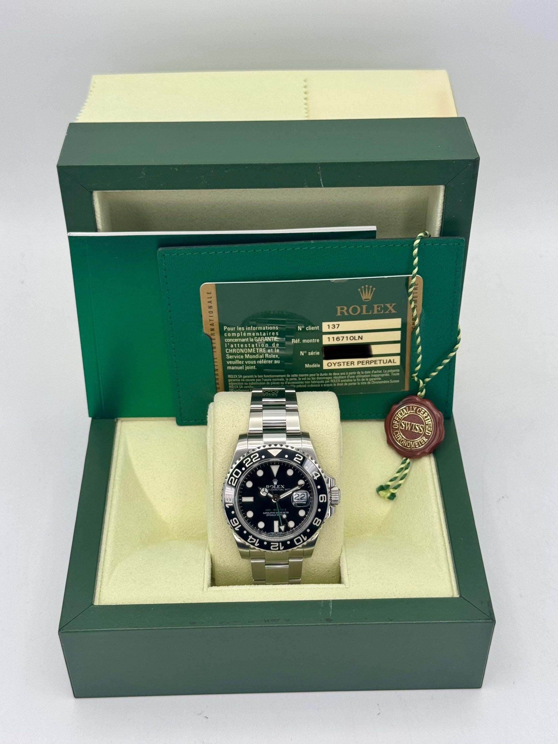 2012 Rolex GMT-Master II 40mm 116710LN Stainless Steel Black Dial - MyWatchLLC
