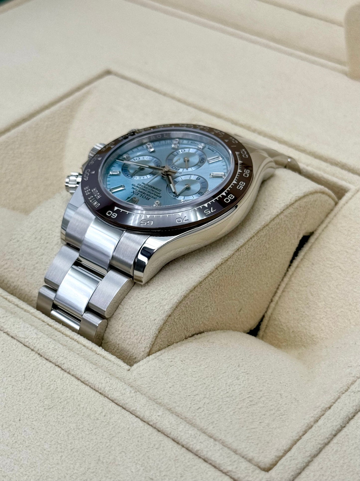 NEW 2023 Rolex Daytona 40mm 116506 Platinum Ice Blue Diamond Dial - MyWatchLLC