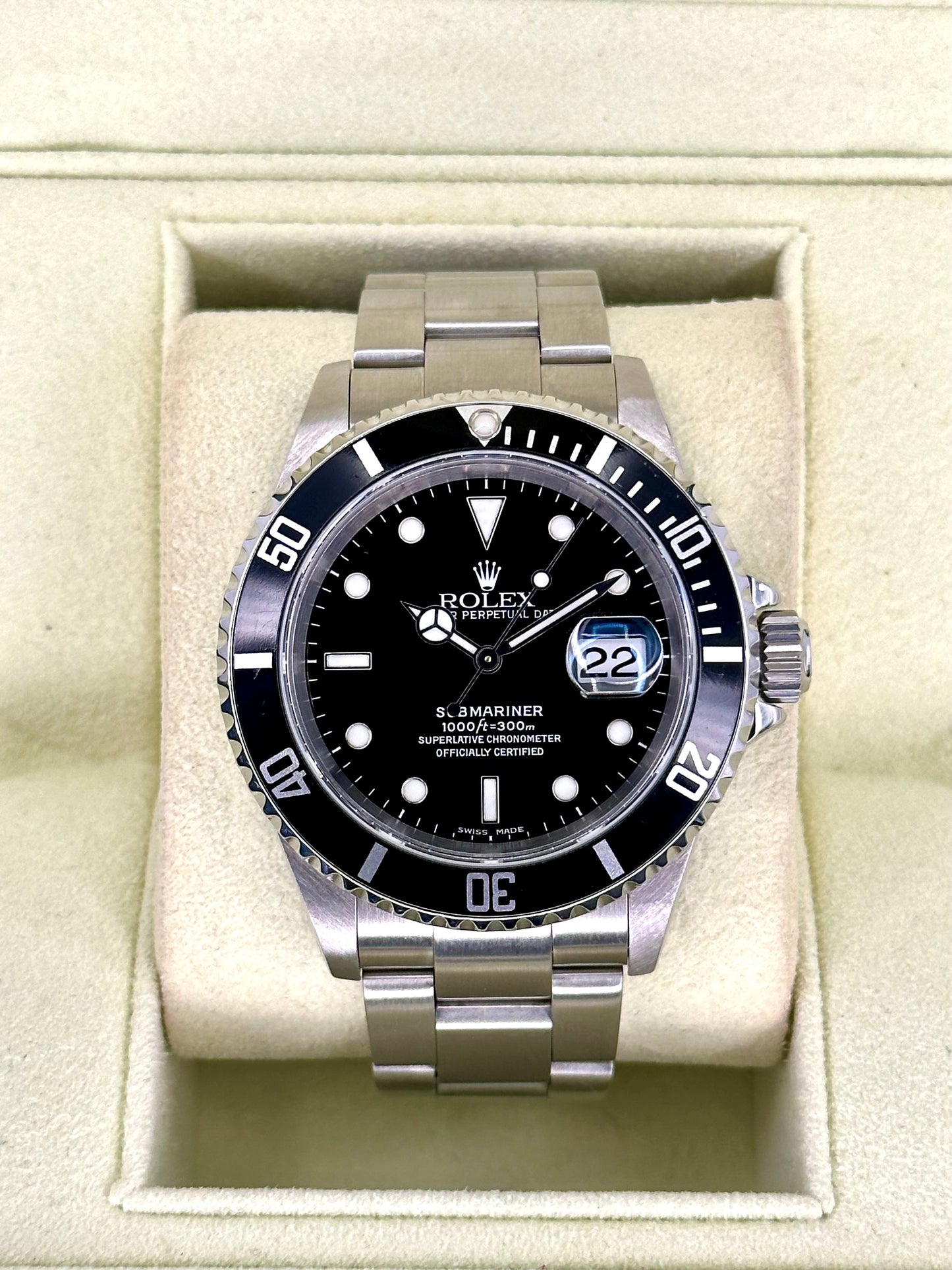 2002 Rolex Submariner Date 40mm 16610 Stainless Steel Black Dial - MyWatchLLC
