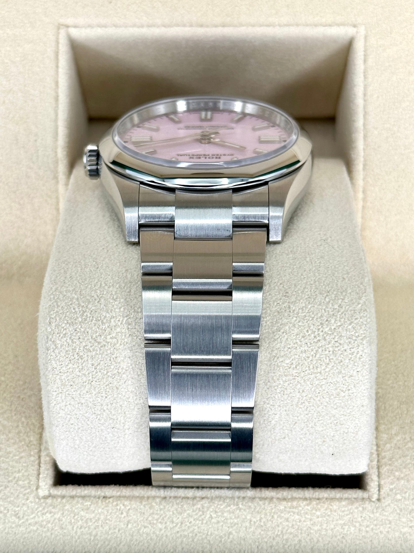 NEW 2023 Rolex Oyster Perpetual 36mm 126000 Candy Pink Stick Dial - MyWatchLLC