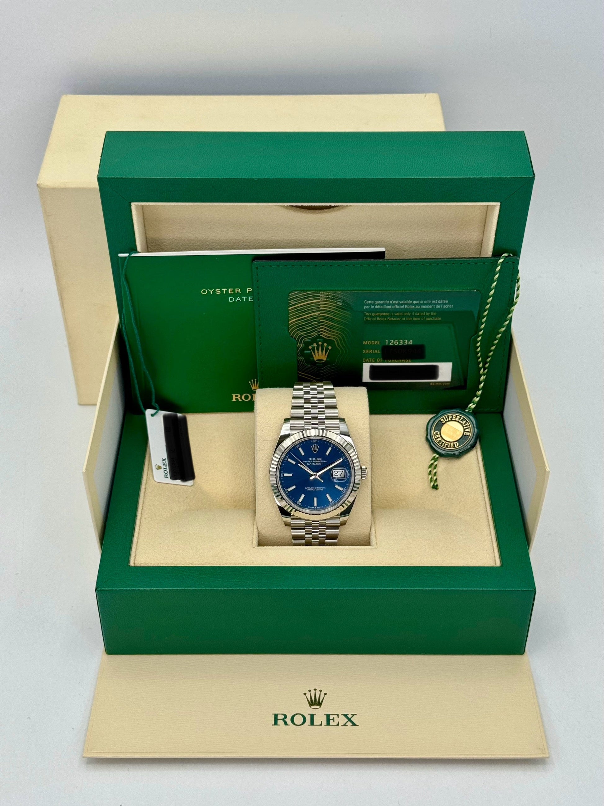 NEW 2024 Rolex Datejust 41mm 126334 Stainless Steel Blue Dial - MyWatchLLC