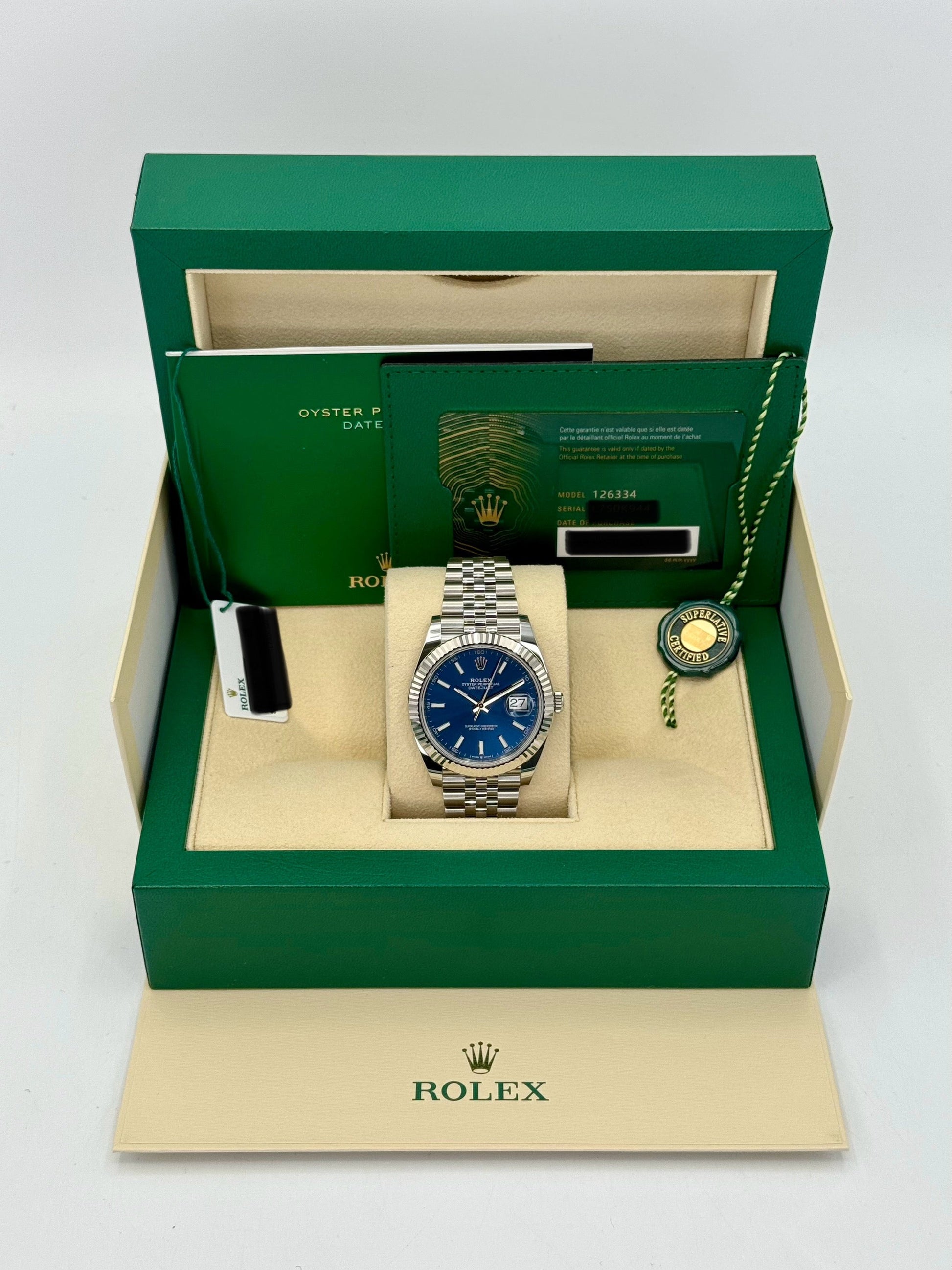 NEW 2024 Rolex Datejust 41mm 126334 Stainless Steel Blue Dial - MyWatchLLC