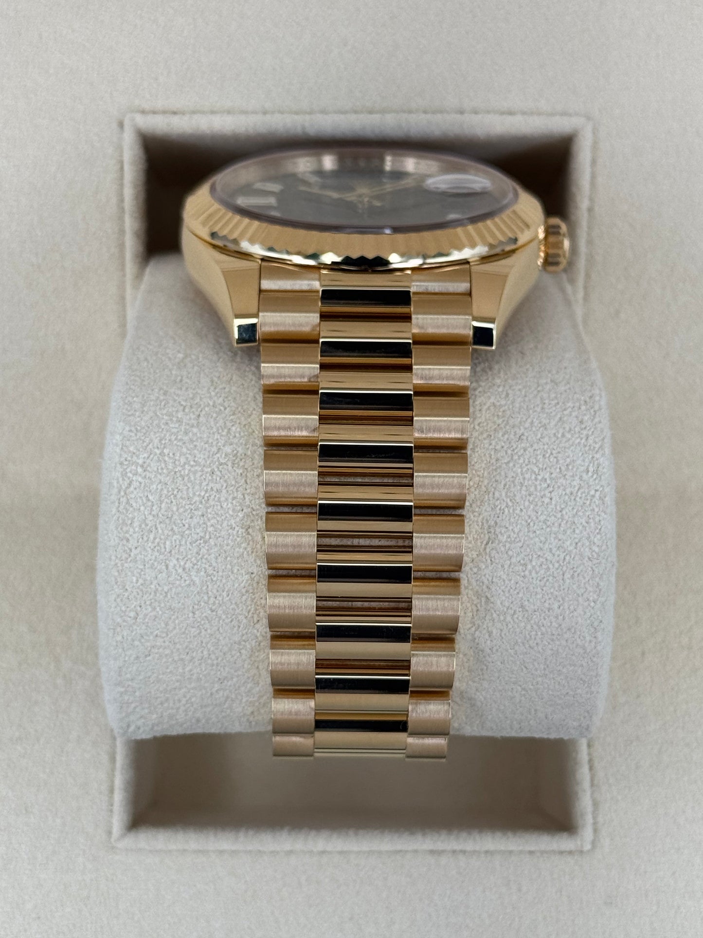 NEW 2024 Rolex Day-Date 40mm 228238 Black Diamond Baguette Dial - MyWatchLLC