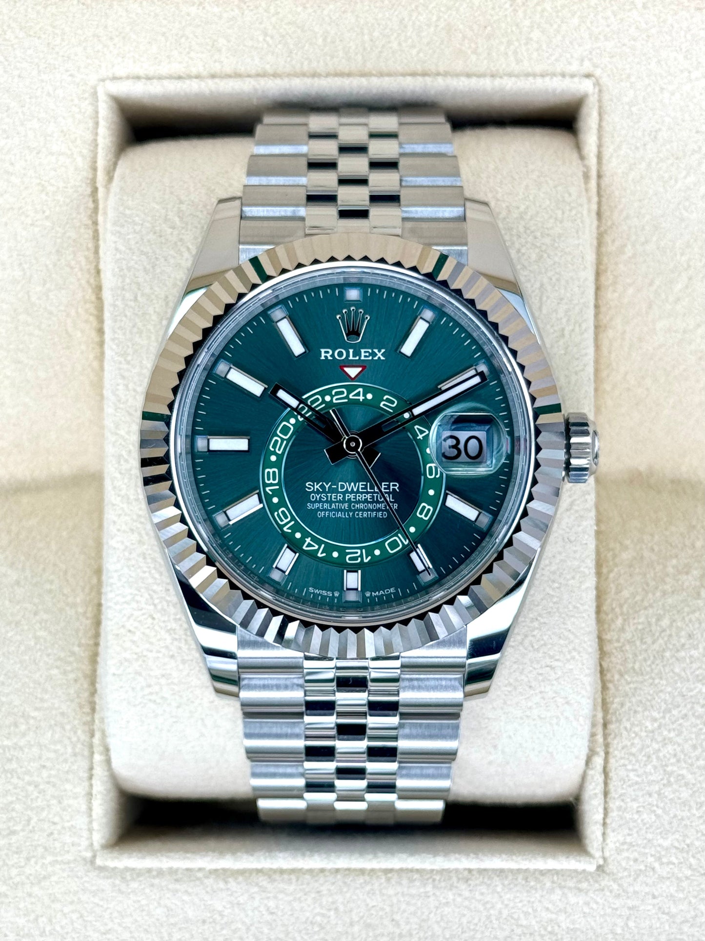 NEW 2024 Rolex Sky-Dweller 42mm 336934 Jubilee Mint Green Dial - MyWatchLLC