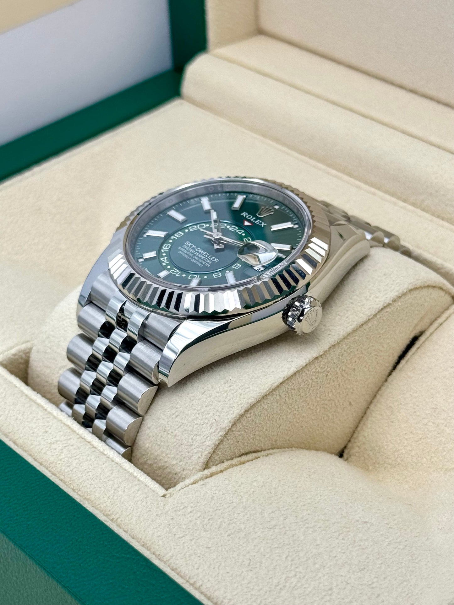 NEW 2024 Rolex Sky-Dweller 42mm 336934 Jubilee Mint Green Dial - MyWatchLLC