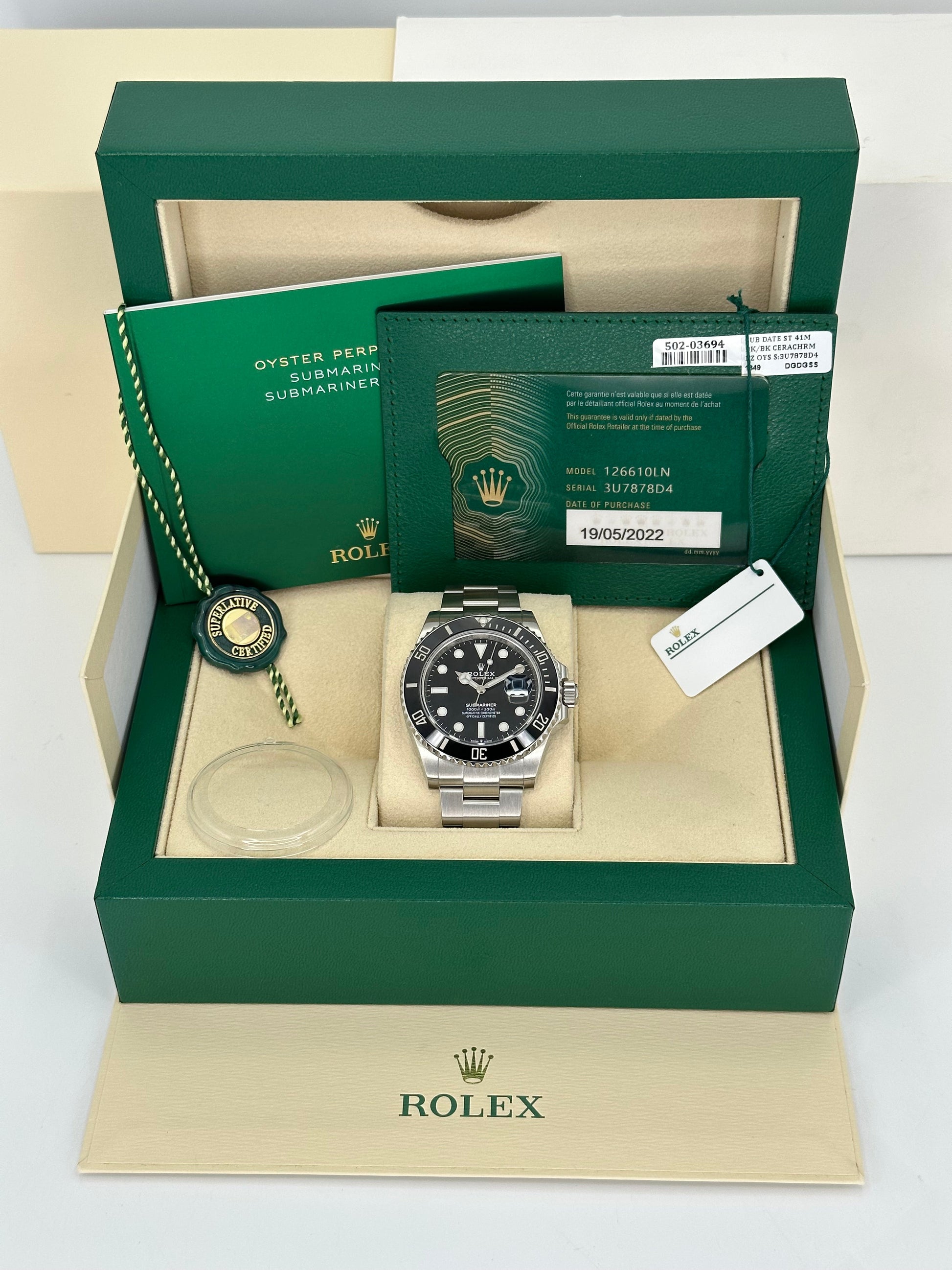 2022 Rolex Submariner Date 41mm 126610LN Stainless Steel Black Dial - MyWatchLLC