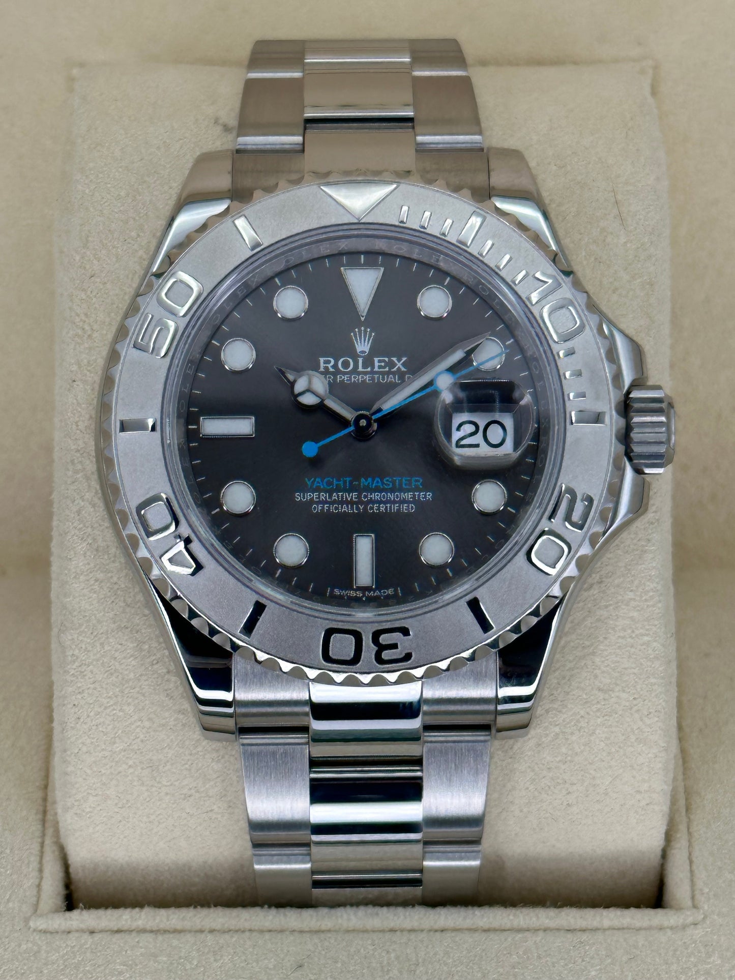 2019 Rolex Yacht-Master 40mm 116622 Stainless Steel Rhodium Dial - MyWatchLLC