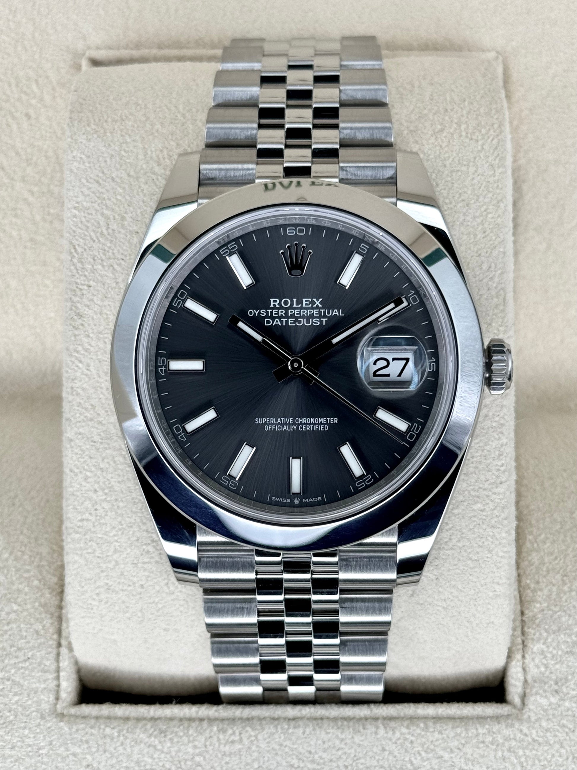 NEW Rolex 2023 Datejust 41mm 126300 Jubilee Rhodium Dial - MyWatchLLC