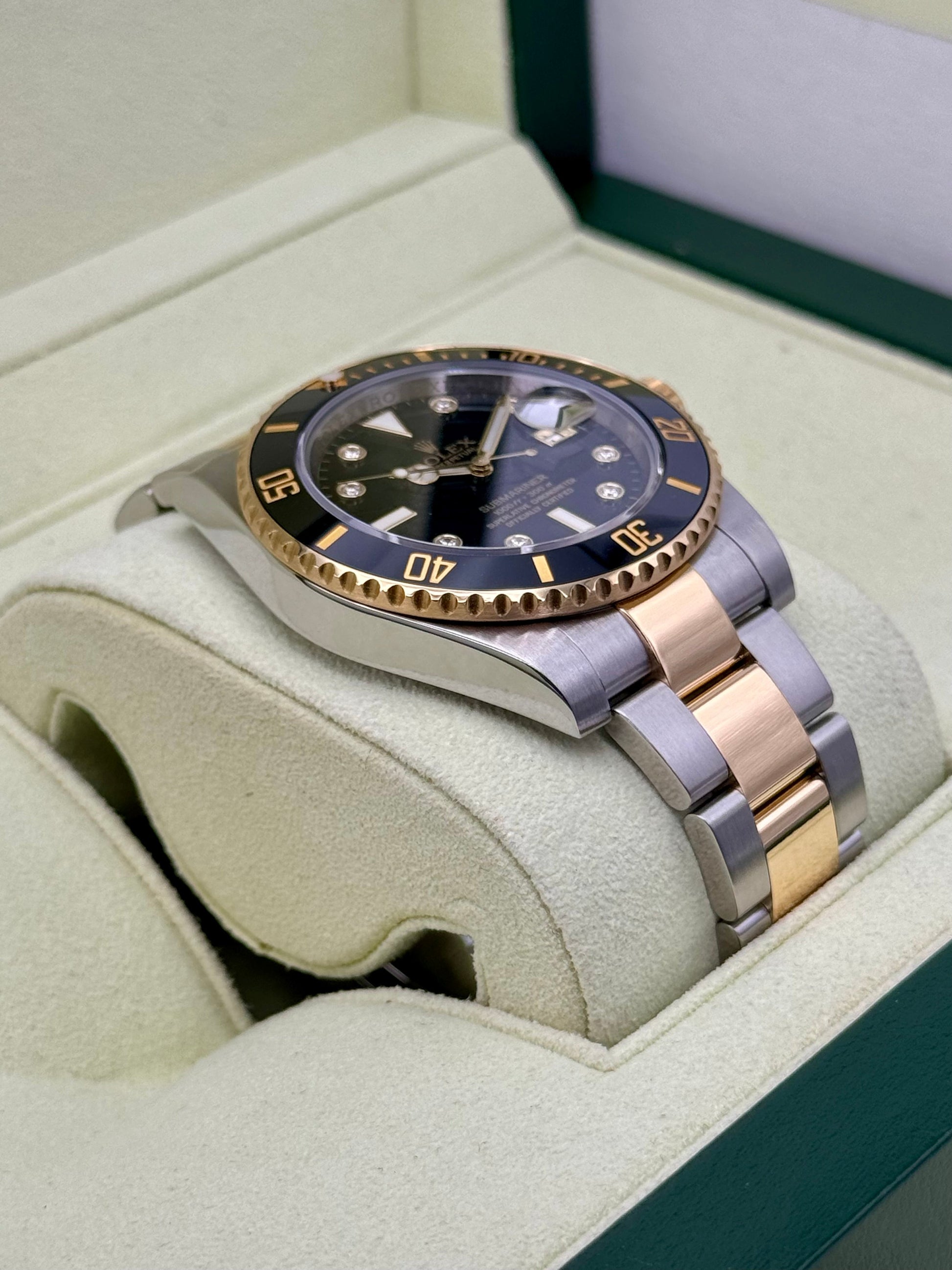Rolex Submariner 40mm 116613N Two-Tone Black Diamond Dial - MyWatchLLC