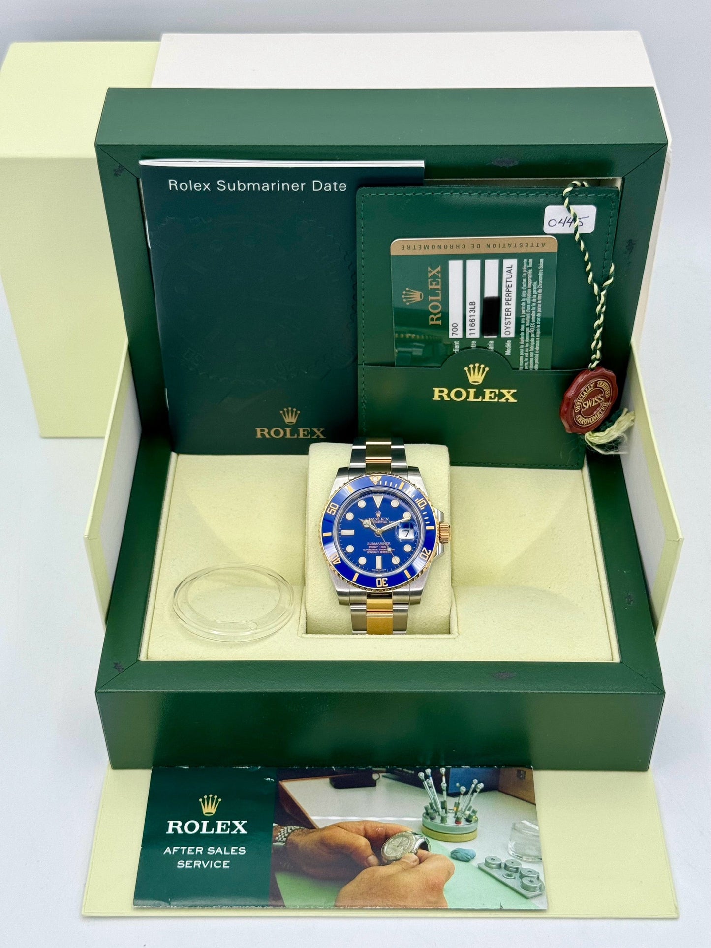 2010 Rolex Submariner "Bluesy" 40mm 116613LB Two-Tone Flat Blue Dial - MyWatchLLC