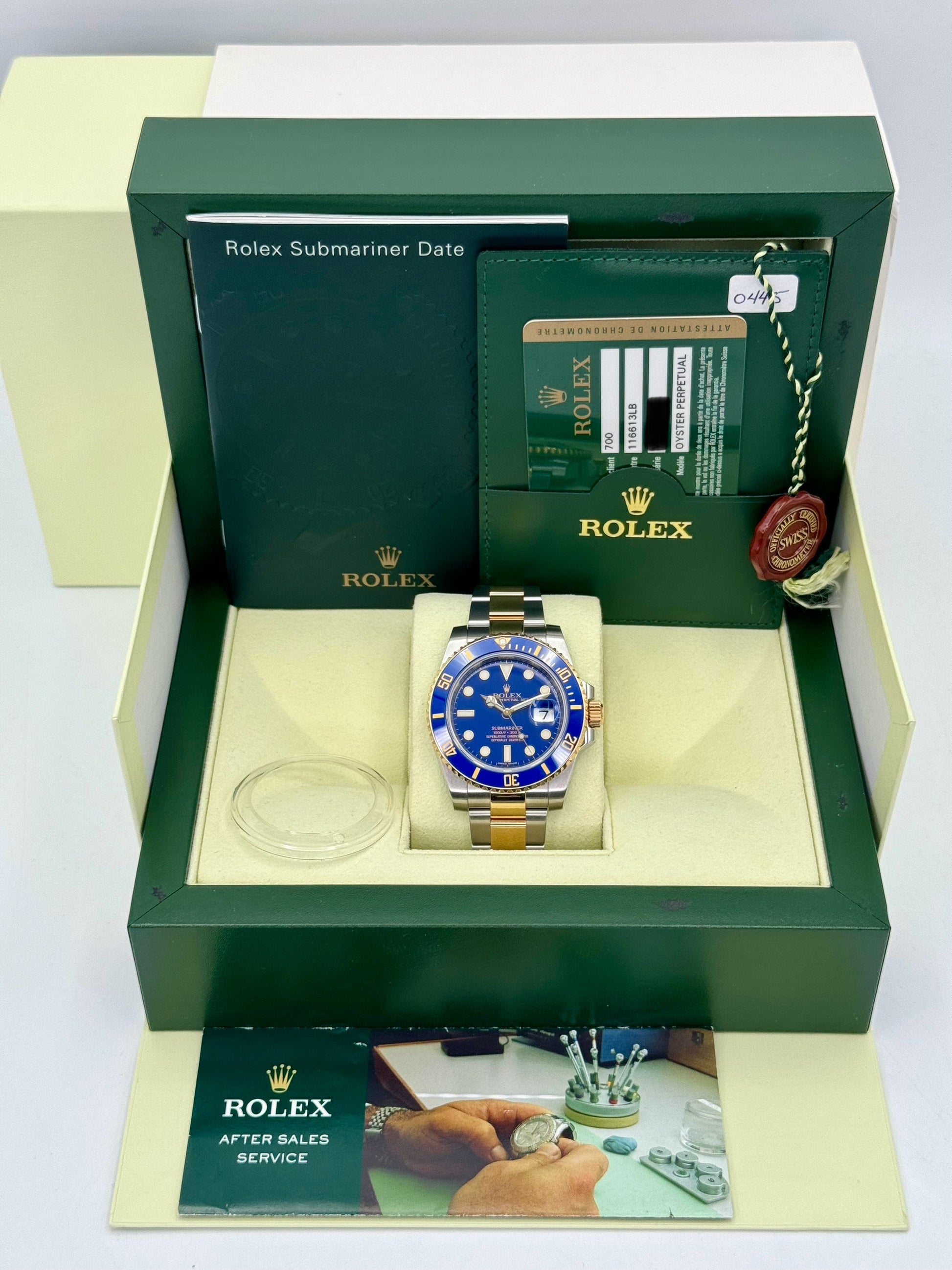2010 Rolex Submariner "Bluesy" 40mm 116613LB Two-Tone Flat Blue Dial - MyWatchLLC