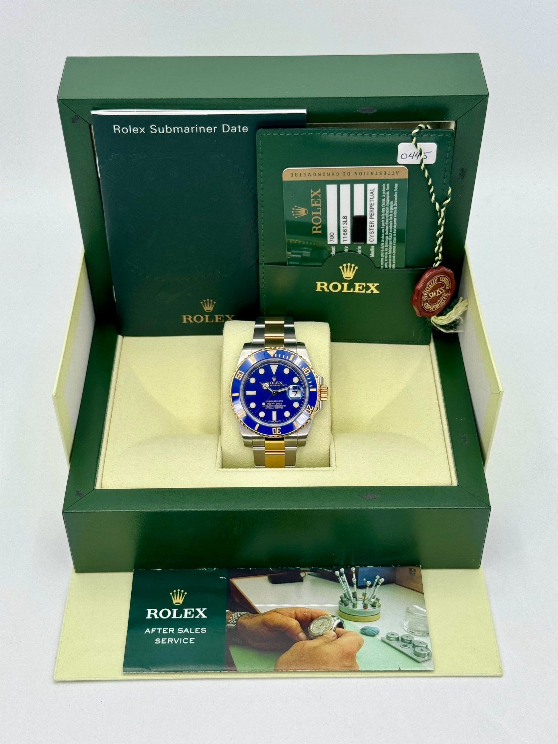 2010 Rolex Submariner "Bluesy" 40mm 116613LB Two-Tone Flat Blue Dial - MyWatchLLC