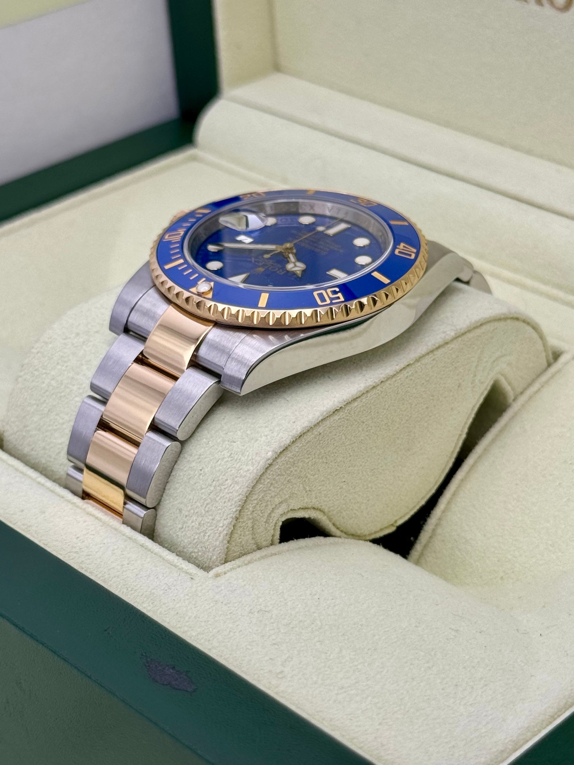 2010 Rolex Submariner "Bluesy" 40mm 116613LB Two-Tone Flat Blue Dial - MyWatchLLC