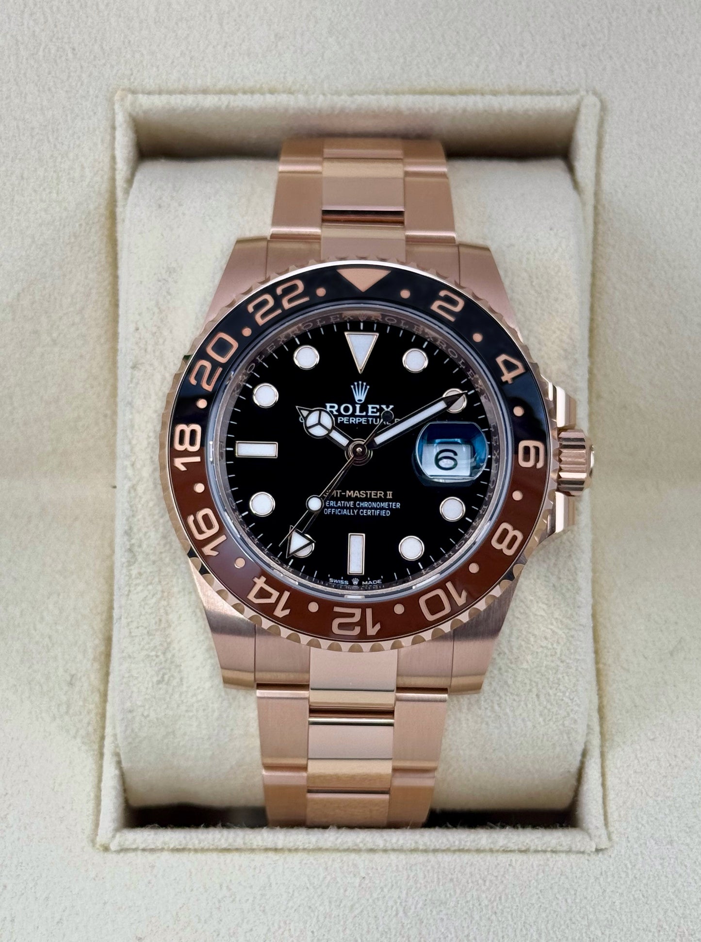 NEW 2023 Rolex GMT-Master II "Rootbeer" 40mm 126715CHNR Rose Gold - MyWatchLLC