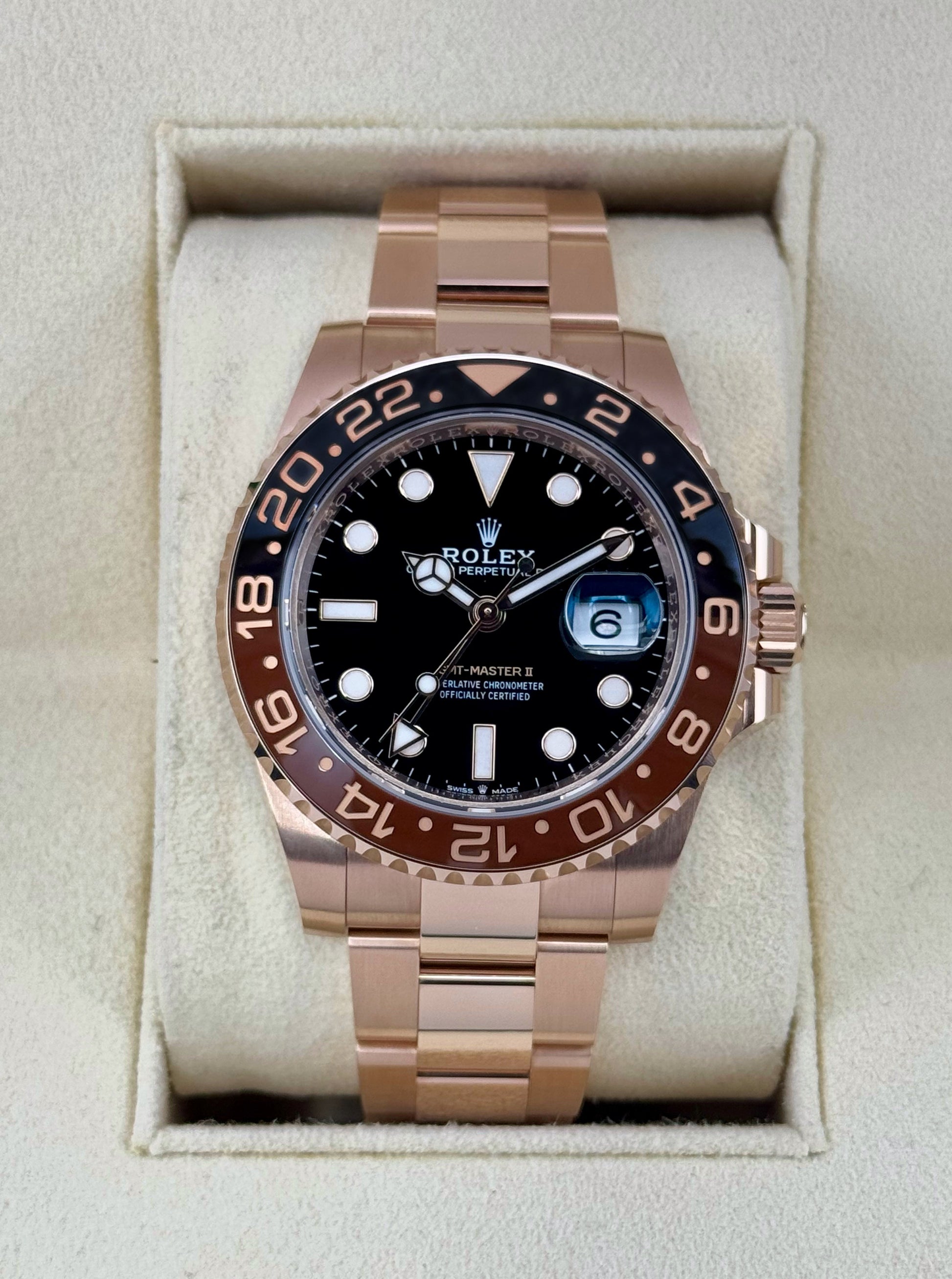 NEW 2023 Rolex GMT-Master II "Rootbeer" 40mm 126715CHNR Rose Gold - MyWatchLLC