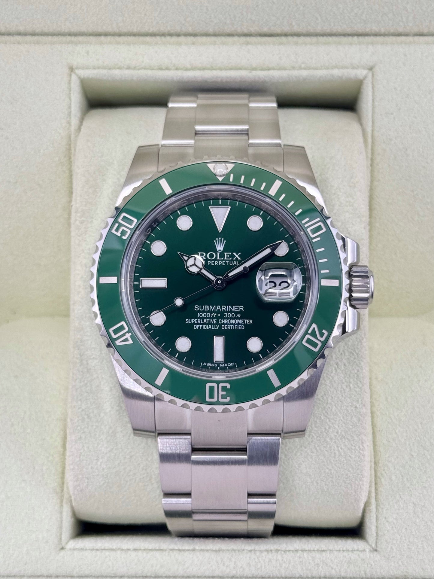 2013 Rolex Submariner "Hulk" 40mm 116610LV Green Dial - MyWatchLLC