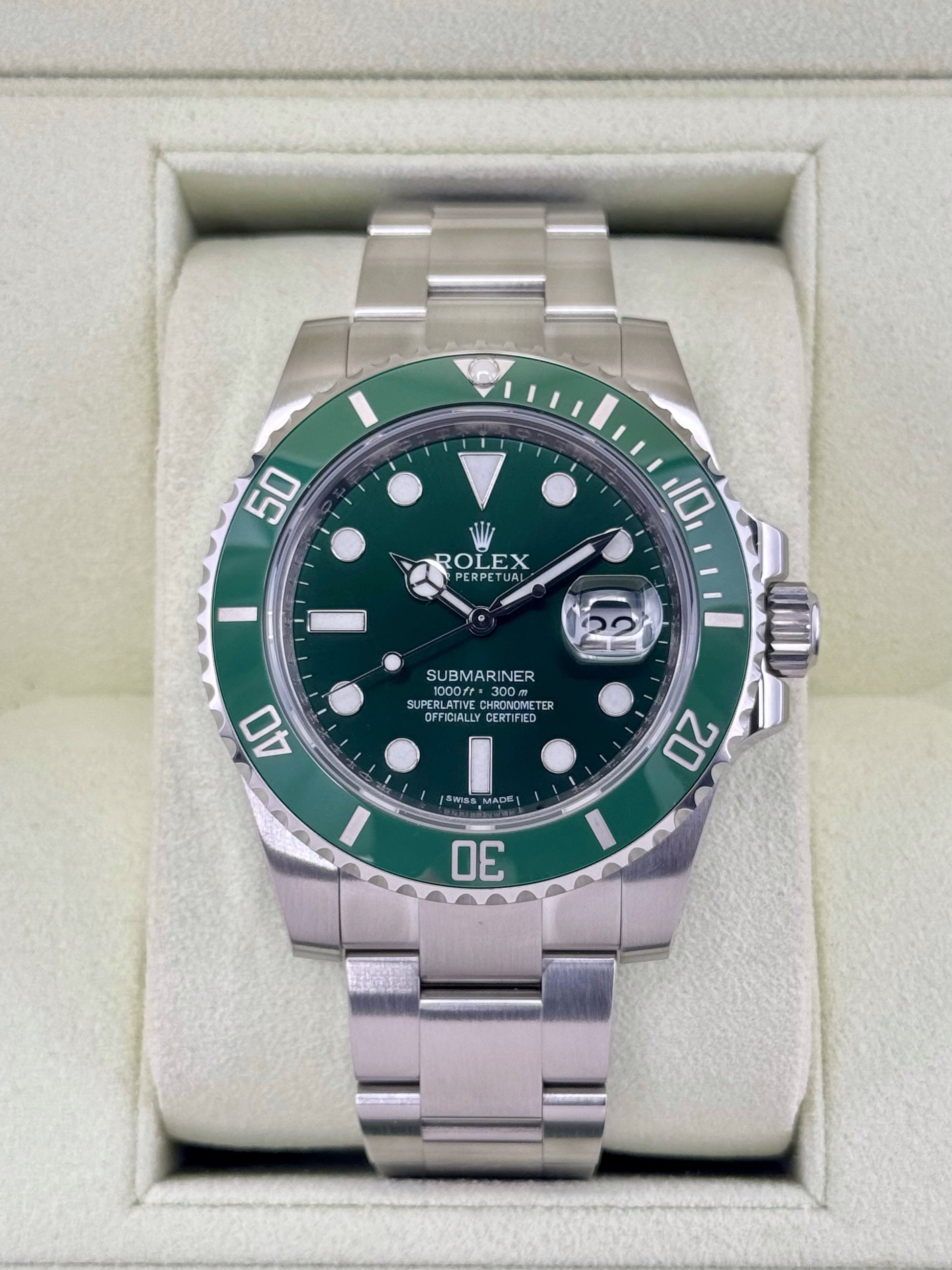 2013 Rolex Submariner "Hulk" 40mm 116610LV Green Dial - MyWatchLLC