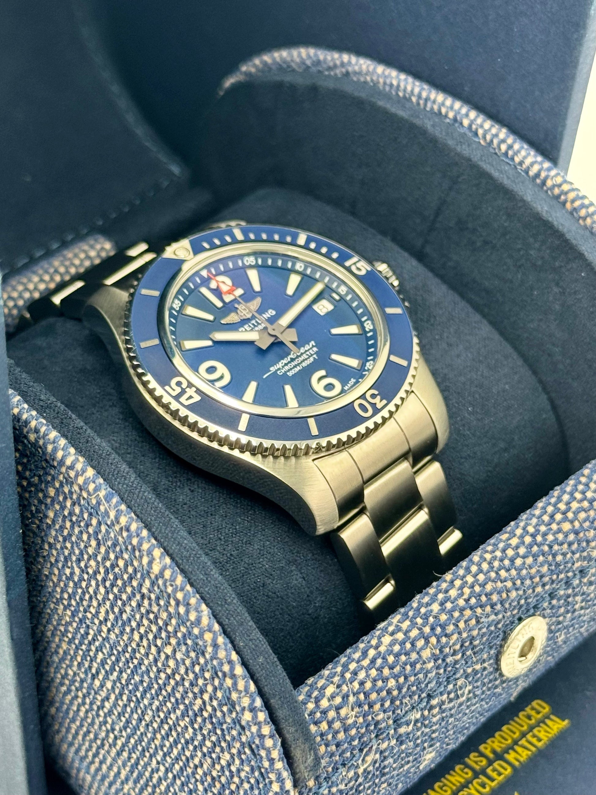 2024 Breitling Superocean 42mm A17366 Stainless Steel Blue Dial - MyWatchLLC
