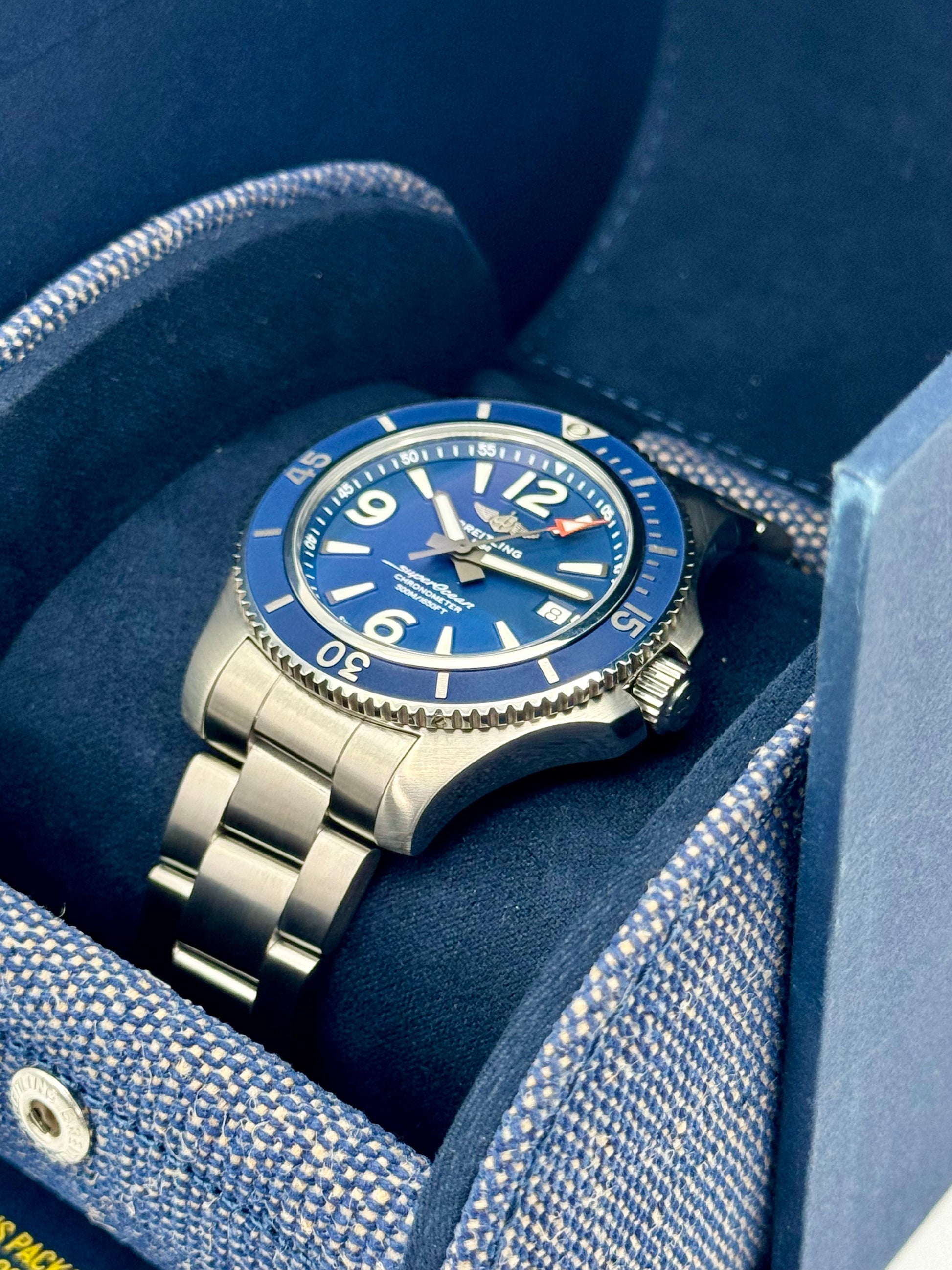 2024 Breitling Superocean 42mm A17366 Stainless Steel Blue Dial - MyWatchLLC