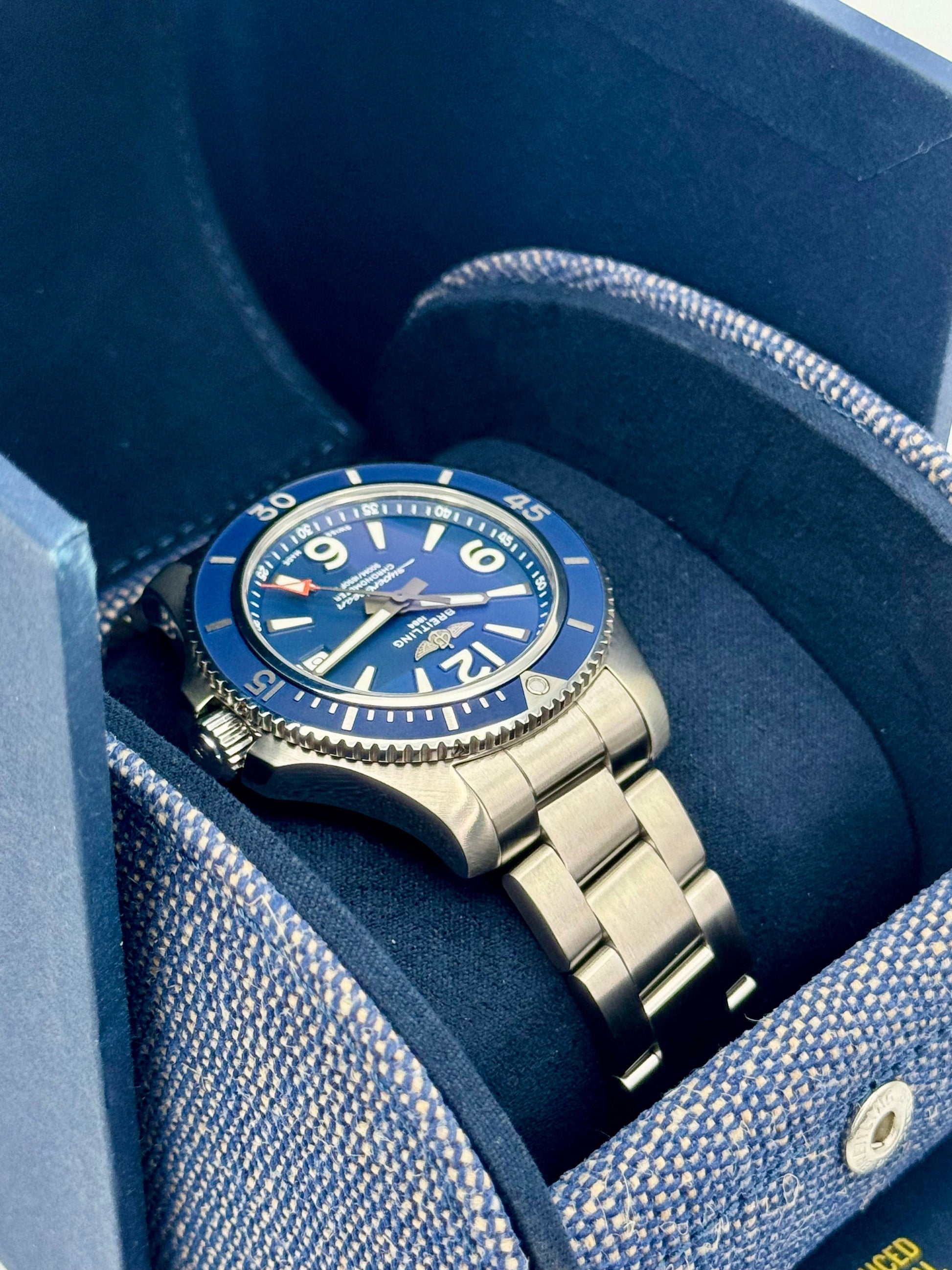 2024 Breitling Superocean 42mm A17366 Stainless Steel Blue Dial - MyWatchLLC