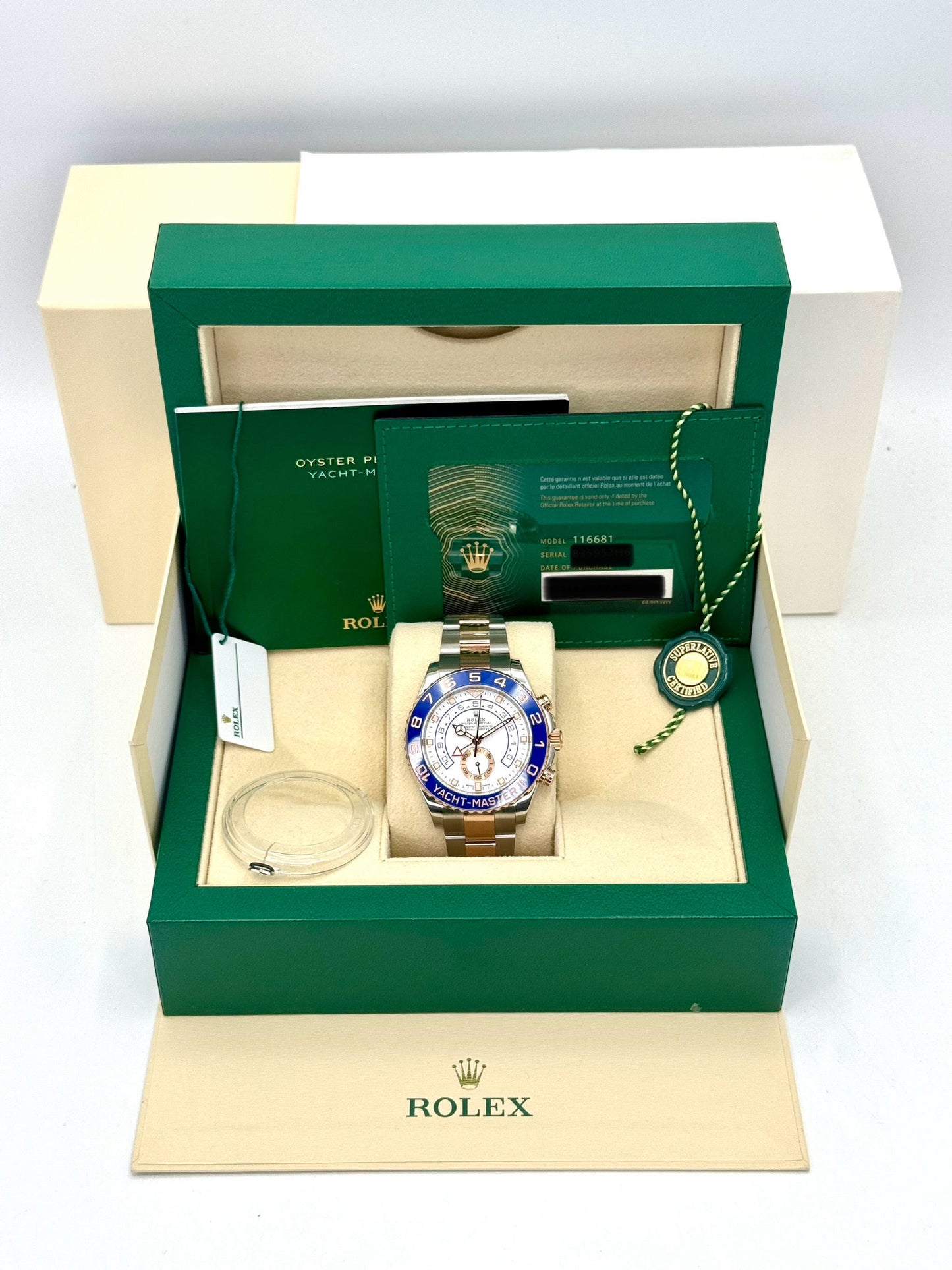 2022 Rolex Yacht-Master II 44mm 116681 Two-Tone White Dial - MyWatchLLC