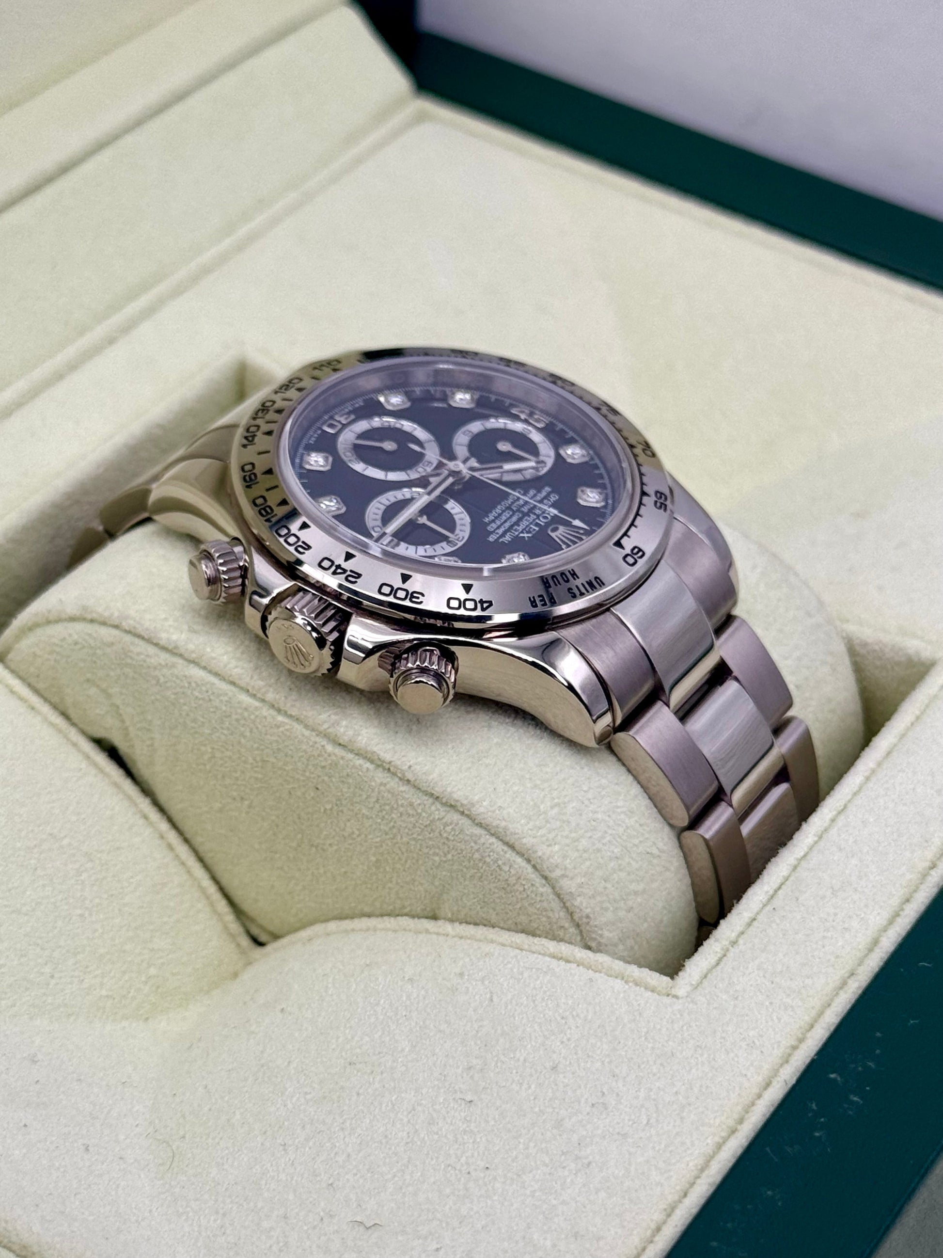 2009 Rolex Daytona 40mm 116509 White Gold Black Diamond Dial - MyWatchLLC