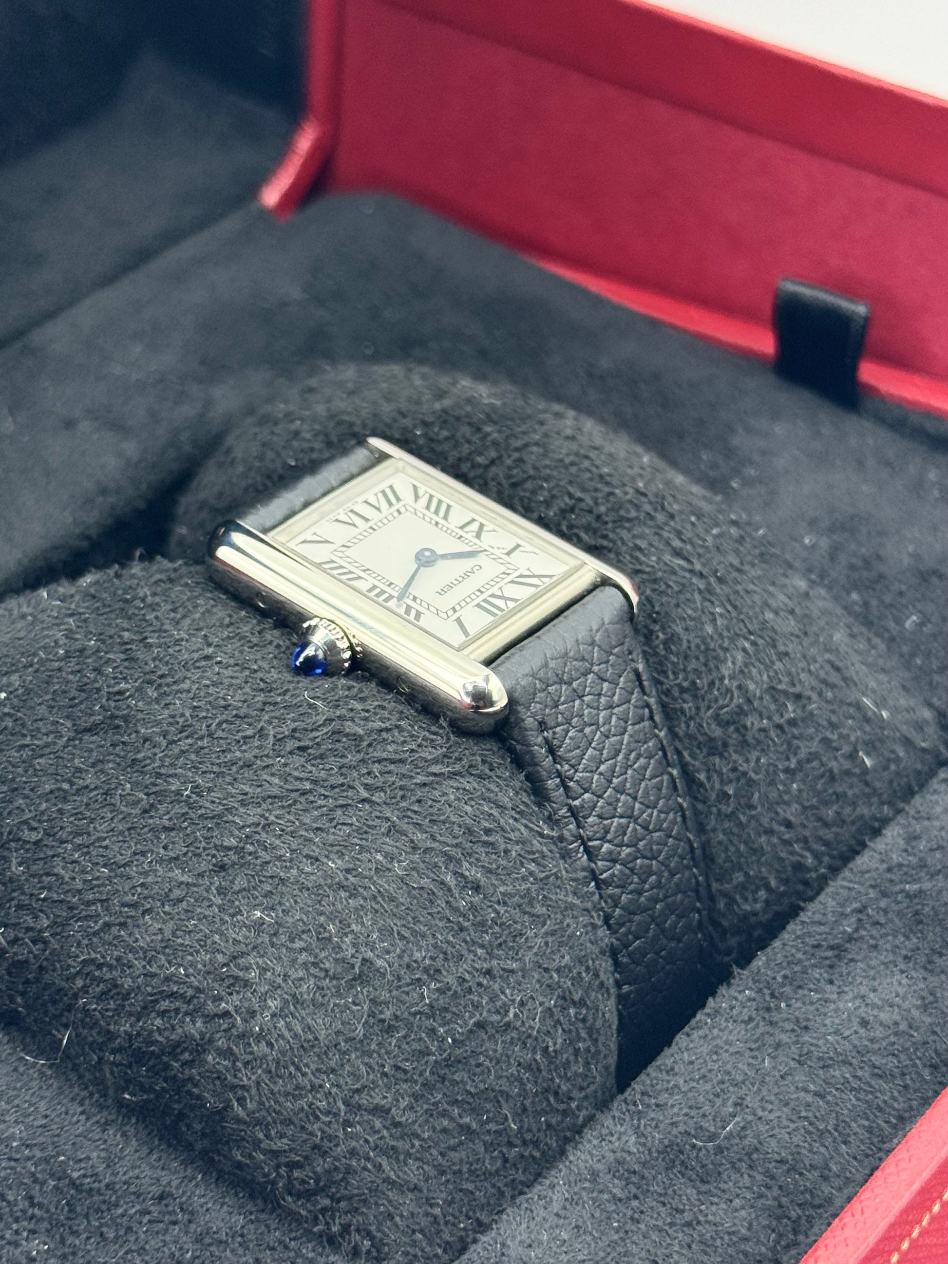 NEW 2024 Cartier Tank 29.5mm WSTA0042 Stainless Steel White Dial - MyWatchLLC