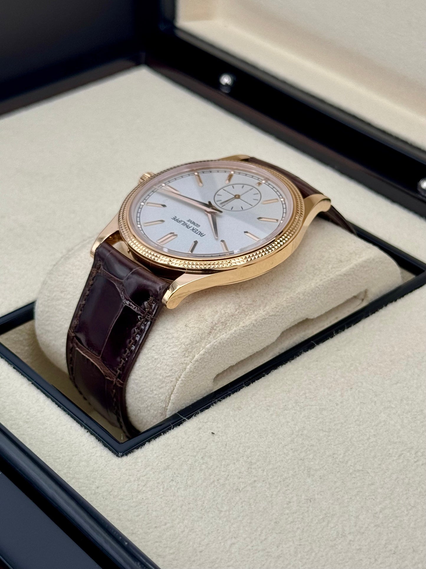 Patek Philippe Calatrava 40mm 6119R  Rose Gold White Dial - MyWatchLLC