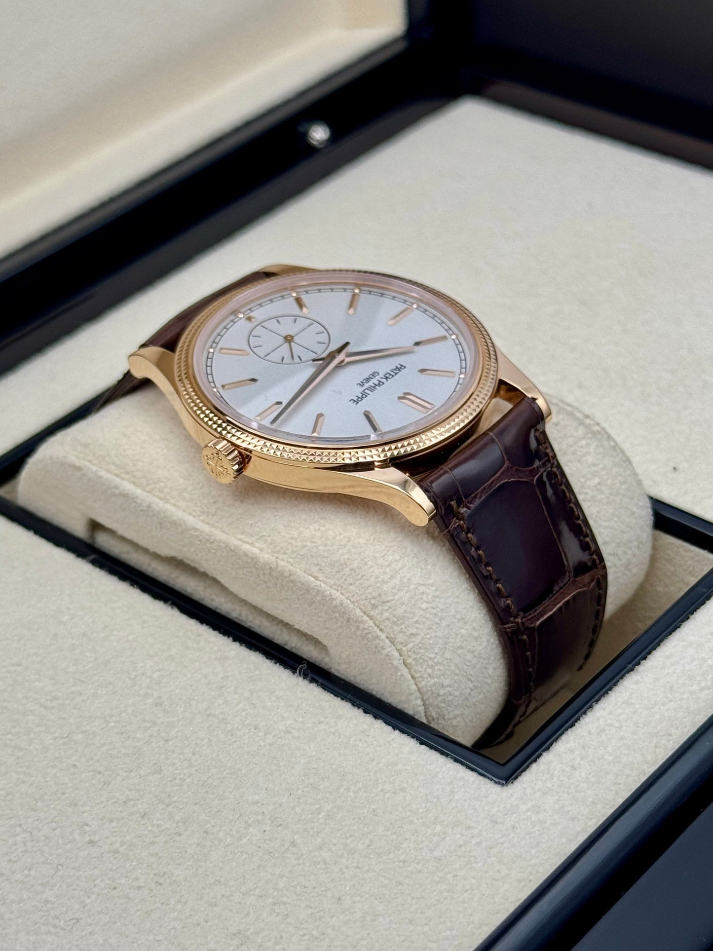 Patek Philippe Calatrava 40mm 6119R  Rose Gold White Dial - MyWatchLLC