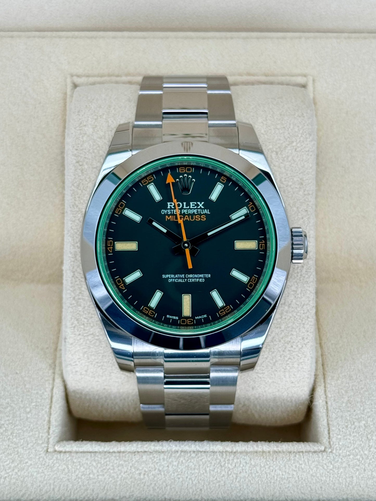 NEW 2023 Rolex Milgauss 40mm 116400GV Oyster Black Dial - MyWatchLLC