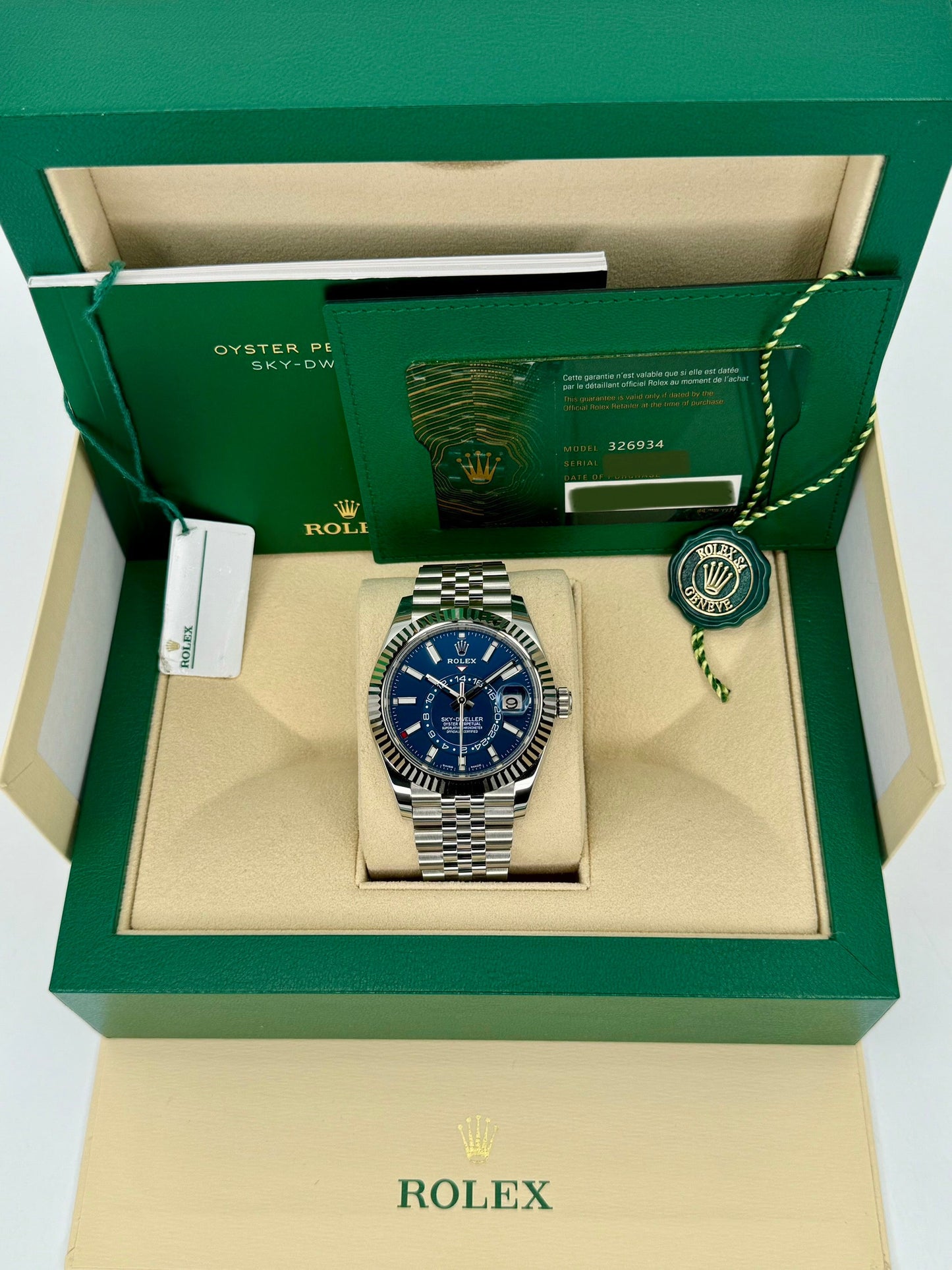 NEW 2023 Rolex Sky-Dweller 42mm 326934 Stainless Steel Jubilee Blue Dial - MyWatchLLC