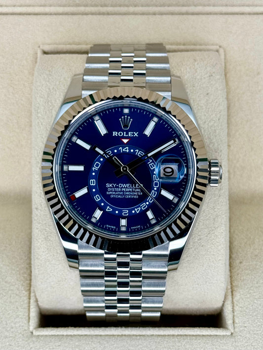 NEW 2023 Rolex Sky-Dweller 42mm 326934 Stainless Steel Jubilee Blue Dial - MyWatchLLC