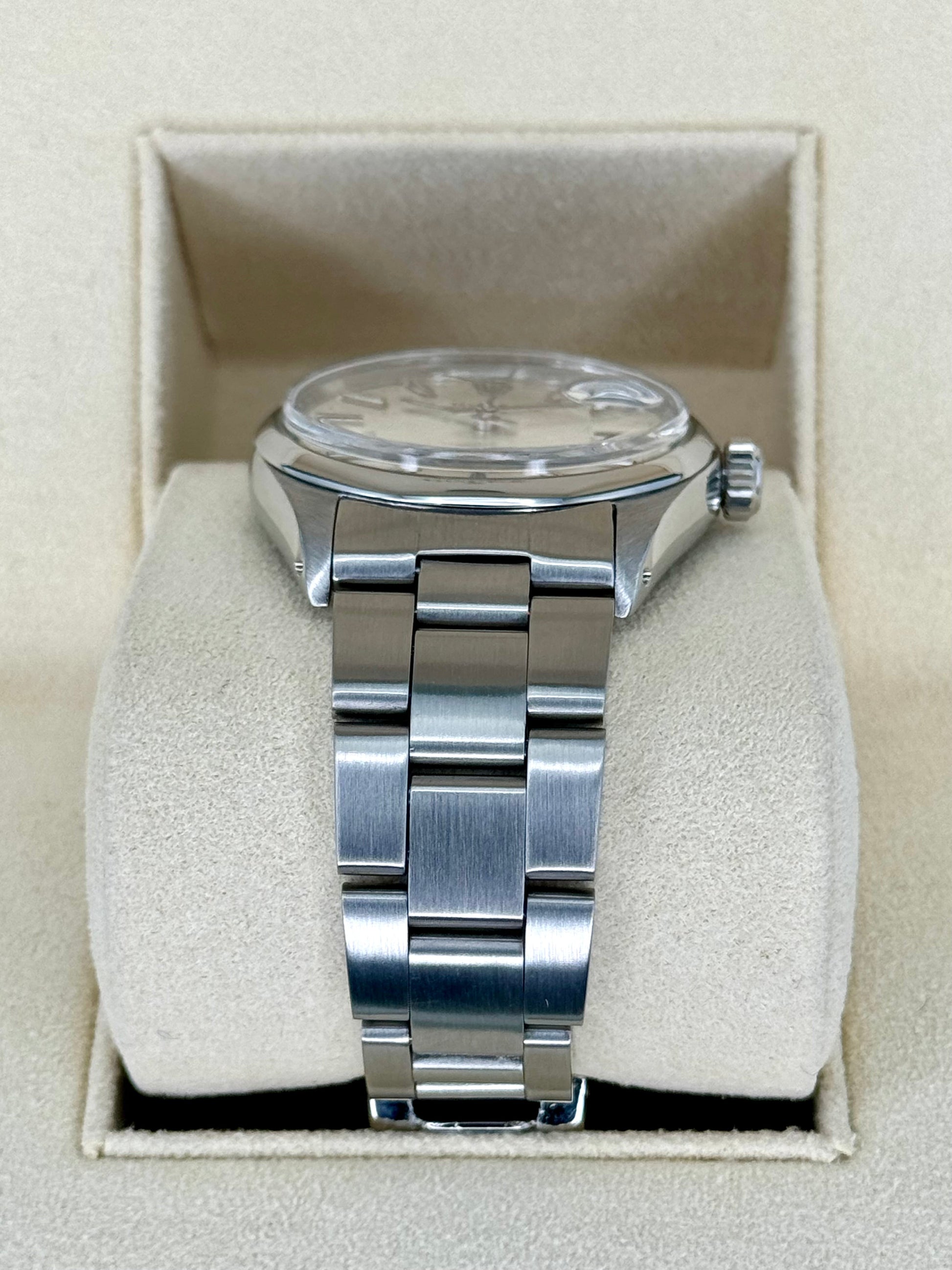 1983 Rolex Oyster Perpetual Date 34mm 1500 Stainless Steel Silver Dial - MyWatchLLC