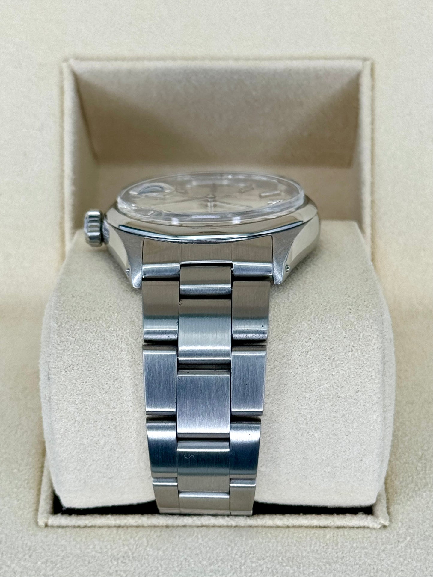1983 Rolex Oyster Perpetual Date 34mm 1500 Stainless Steel Silver Dial - MyWatchLLC