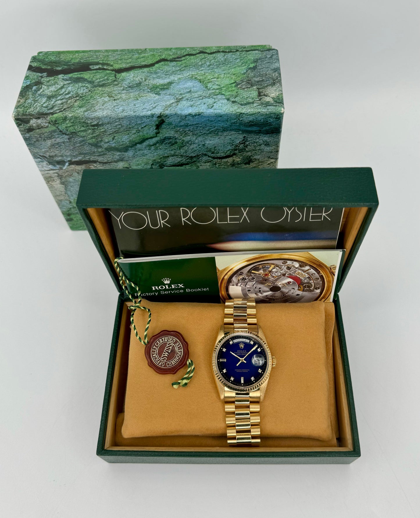 1988 Day-Date 36mm 18038 Gold Presidential Blue Vignette Dial - MyWatchLLC