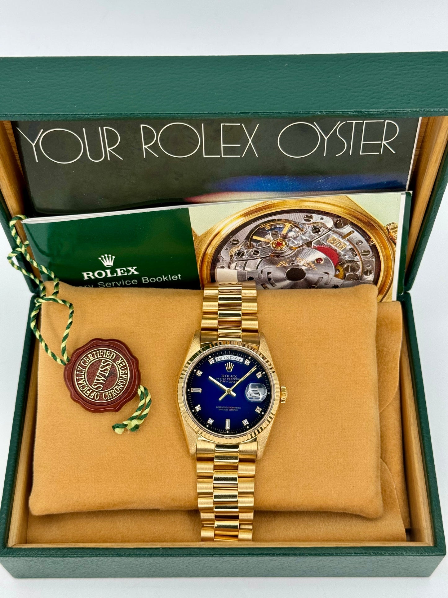 1988 Day-Date 36mm 18038 Gold Presidential Blue Vignette Dial - MyWatchLLC