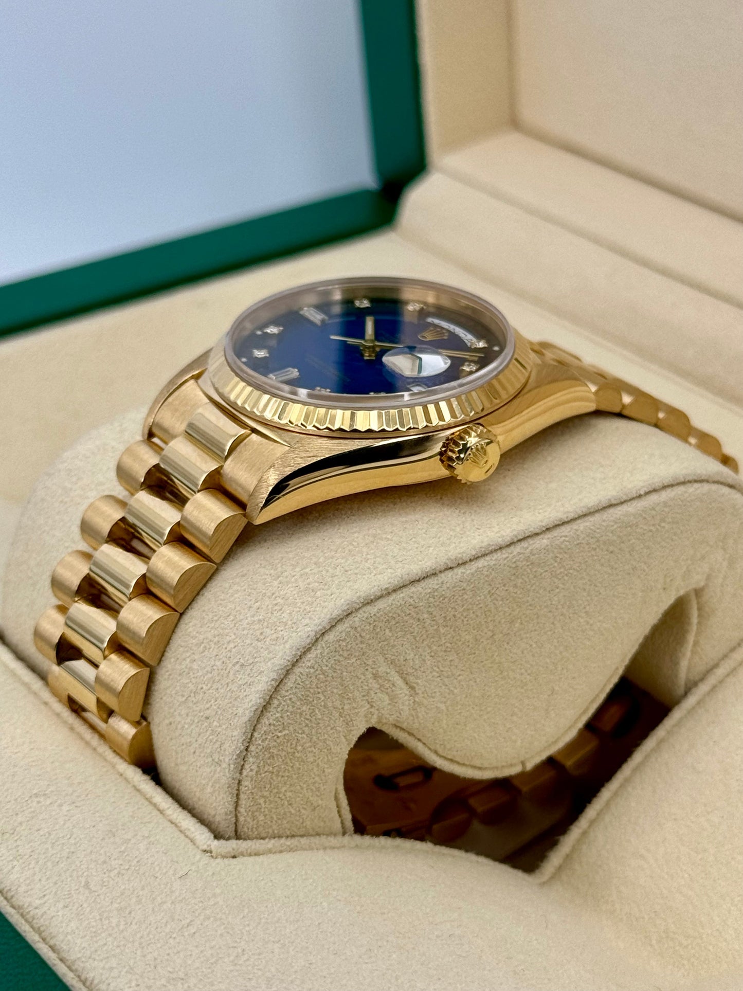 1988 Day-Date 36mm 18038 Gold Presidential Blue Vignette Dial - MyWatchLLC