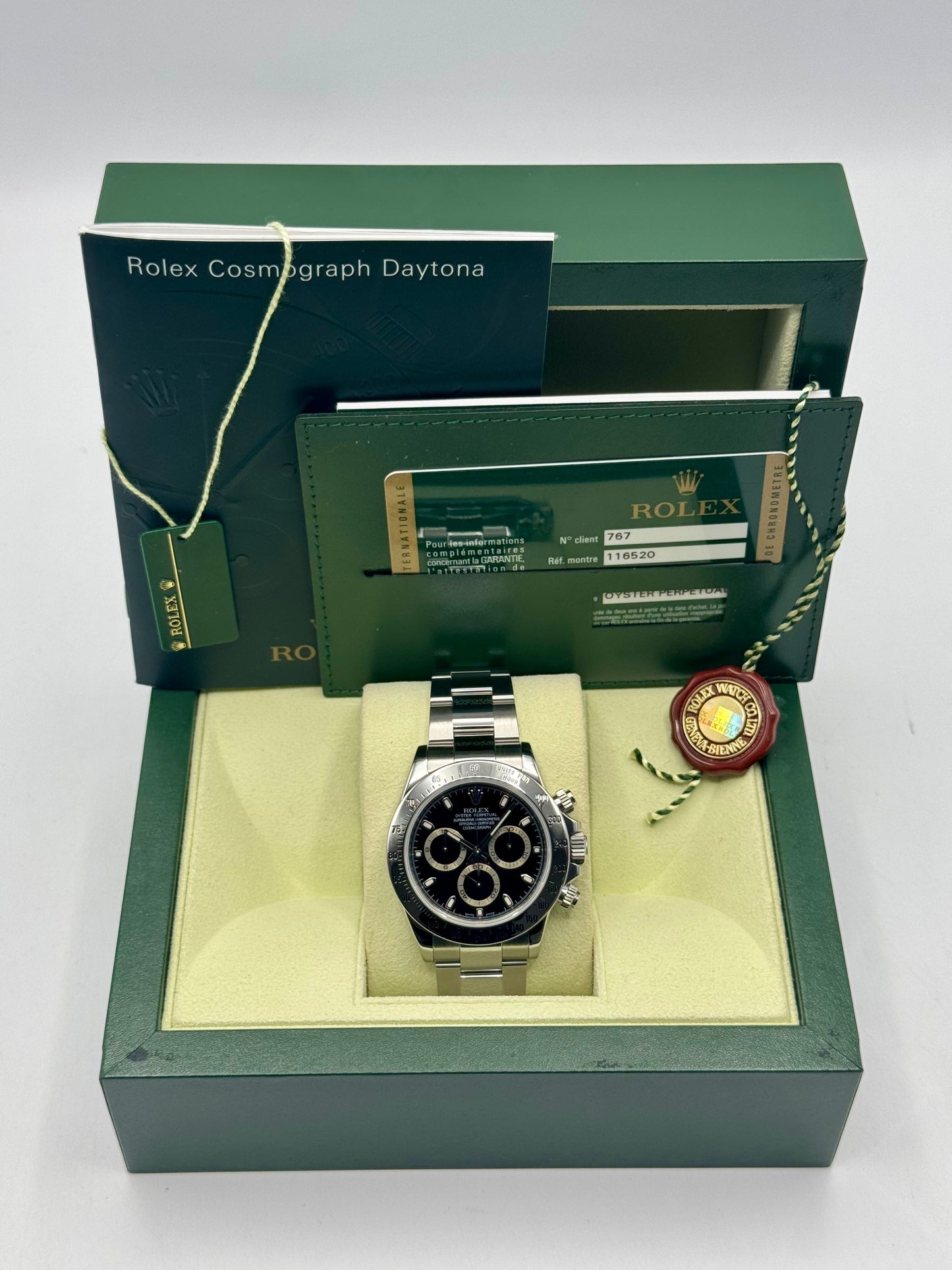 2009 Rolex Daytona 40mm 116520 Stainless Steel Black Dial - MyWatchLLC