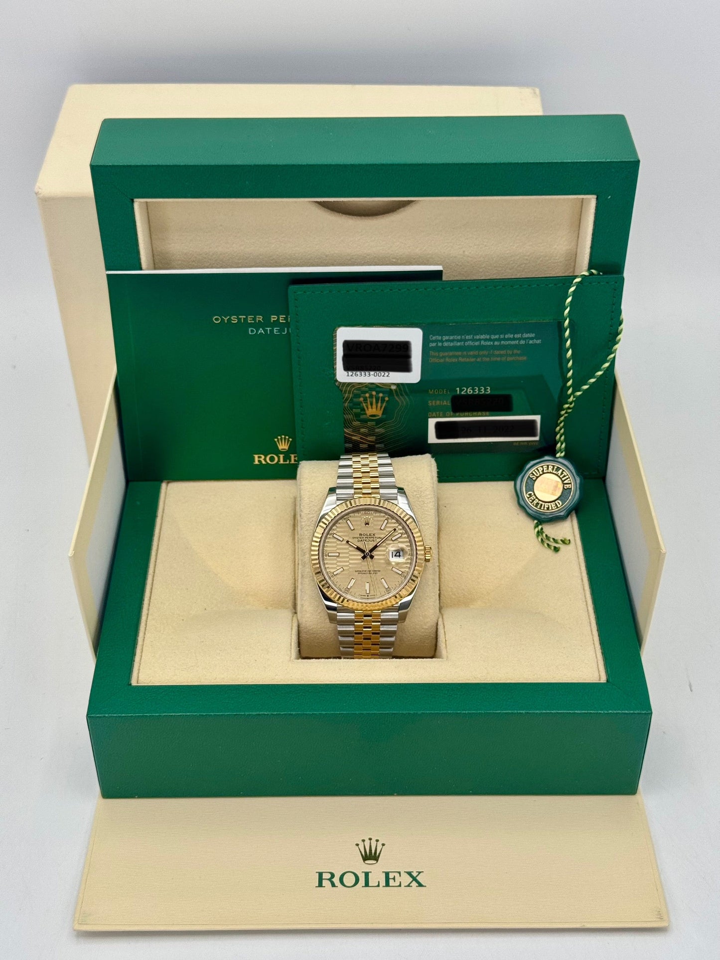 2022 Rolex Datejust 41mm 126333 Two-Tone Jubilee Champagne Motif Dial - MyWatchLLC