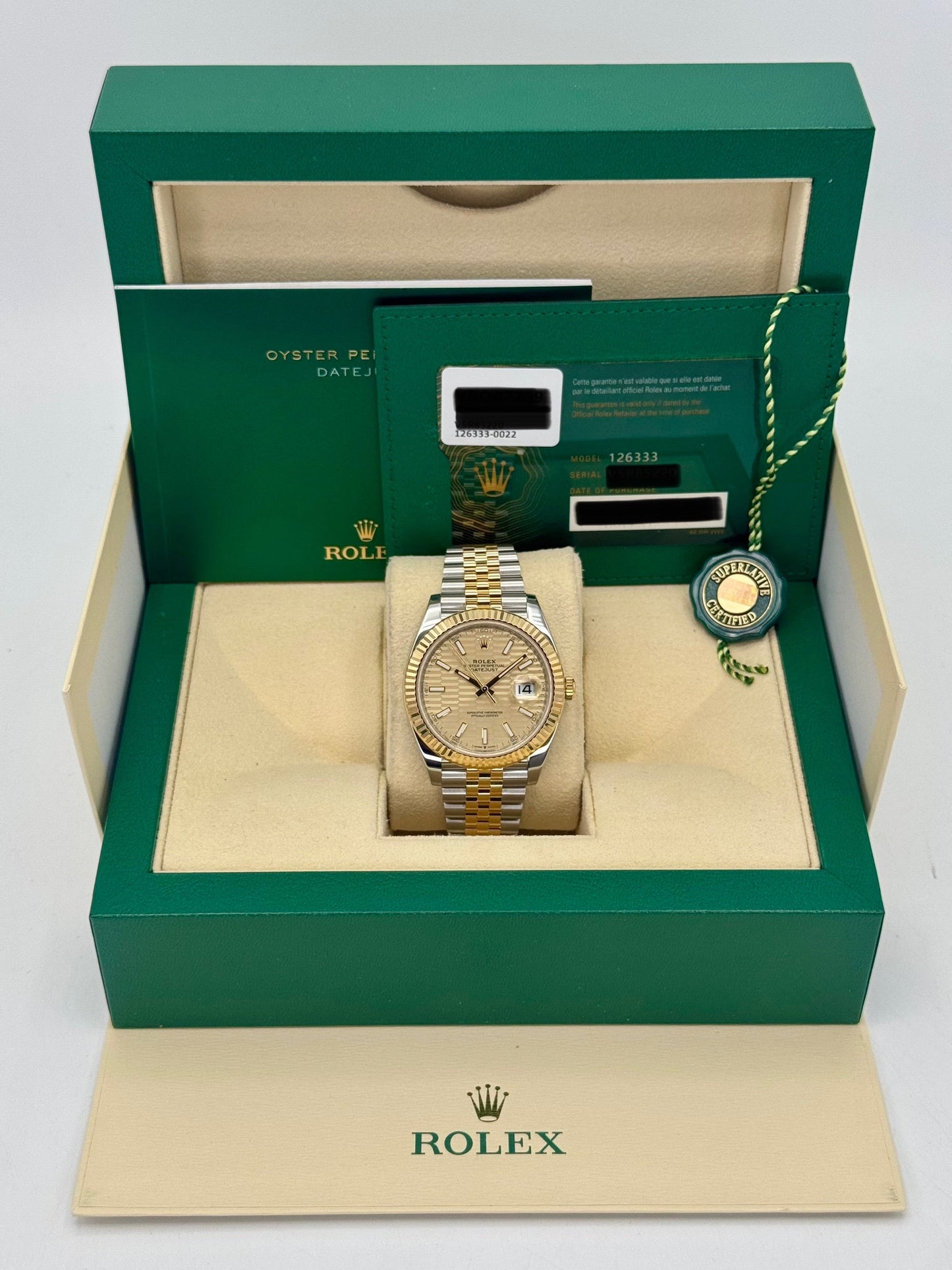 2022 Rolex Datejust 41mm 126333 Two-Tone Jubilee Champagne Motif Dial - MyWatchLLC