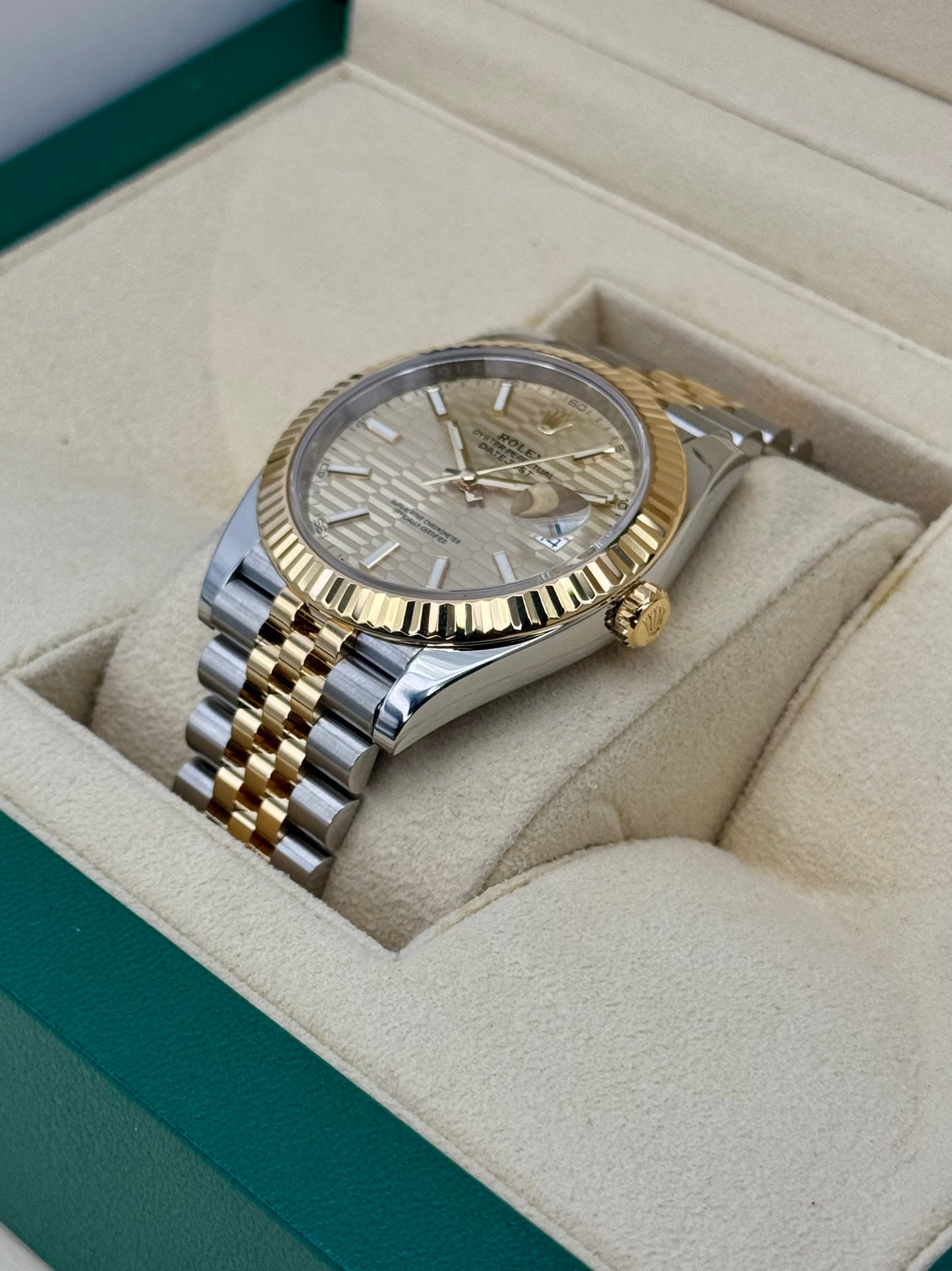 2022 Rolex Datejust 41mm 126333 Two-Tone Jubilee Champagne Motif Dial - MyWatchLLC