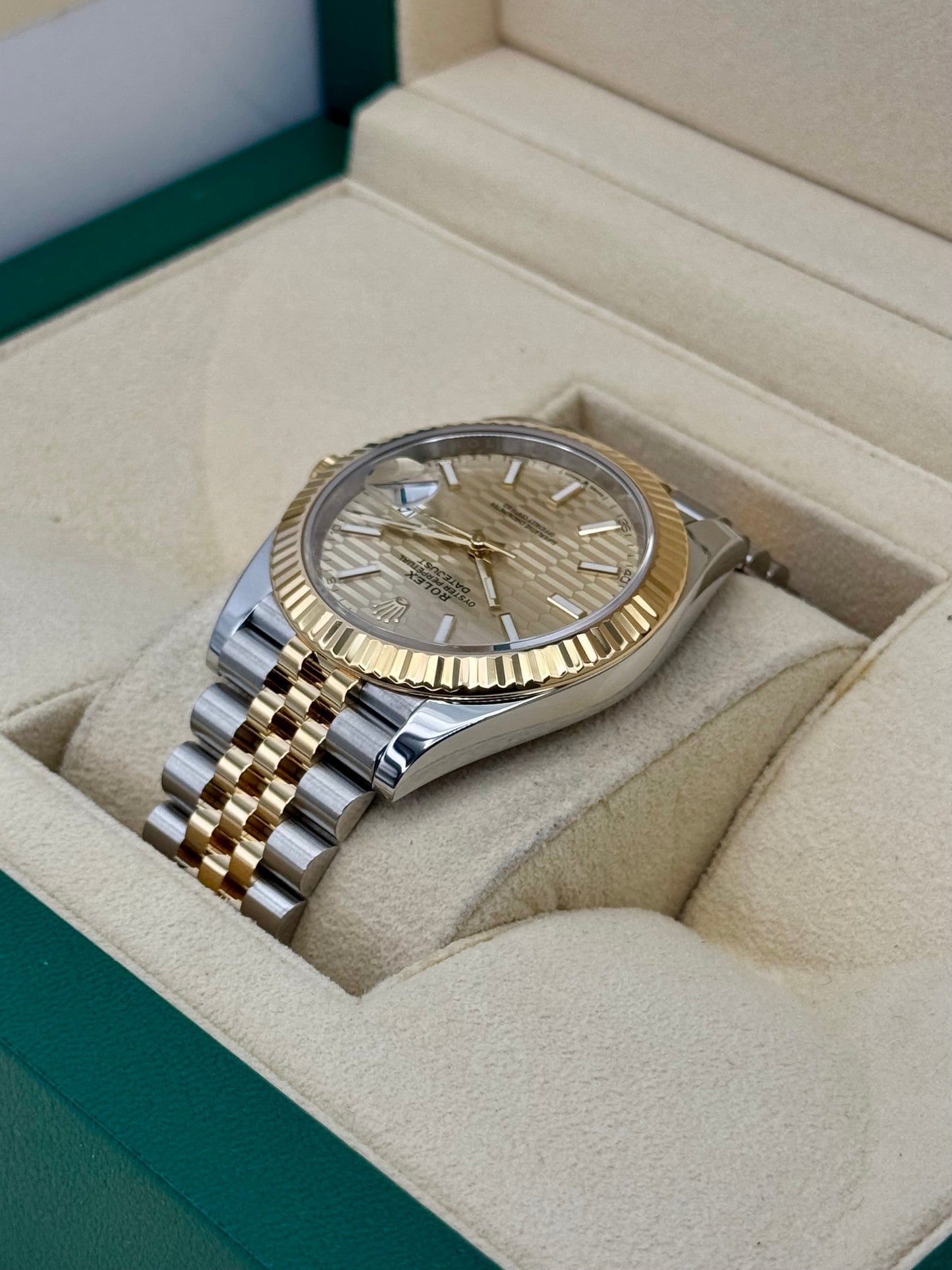 2022 Rolex Datejust 41mm 126333 Two-Tone Jubilee Champagne Motif Dial - MyWatchLLC