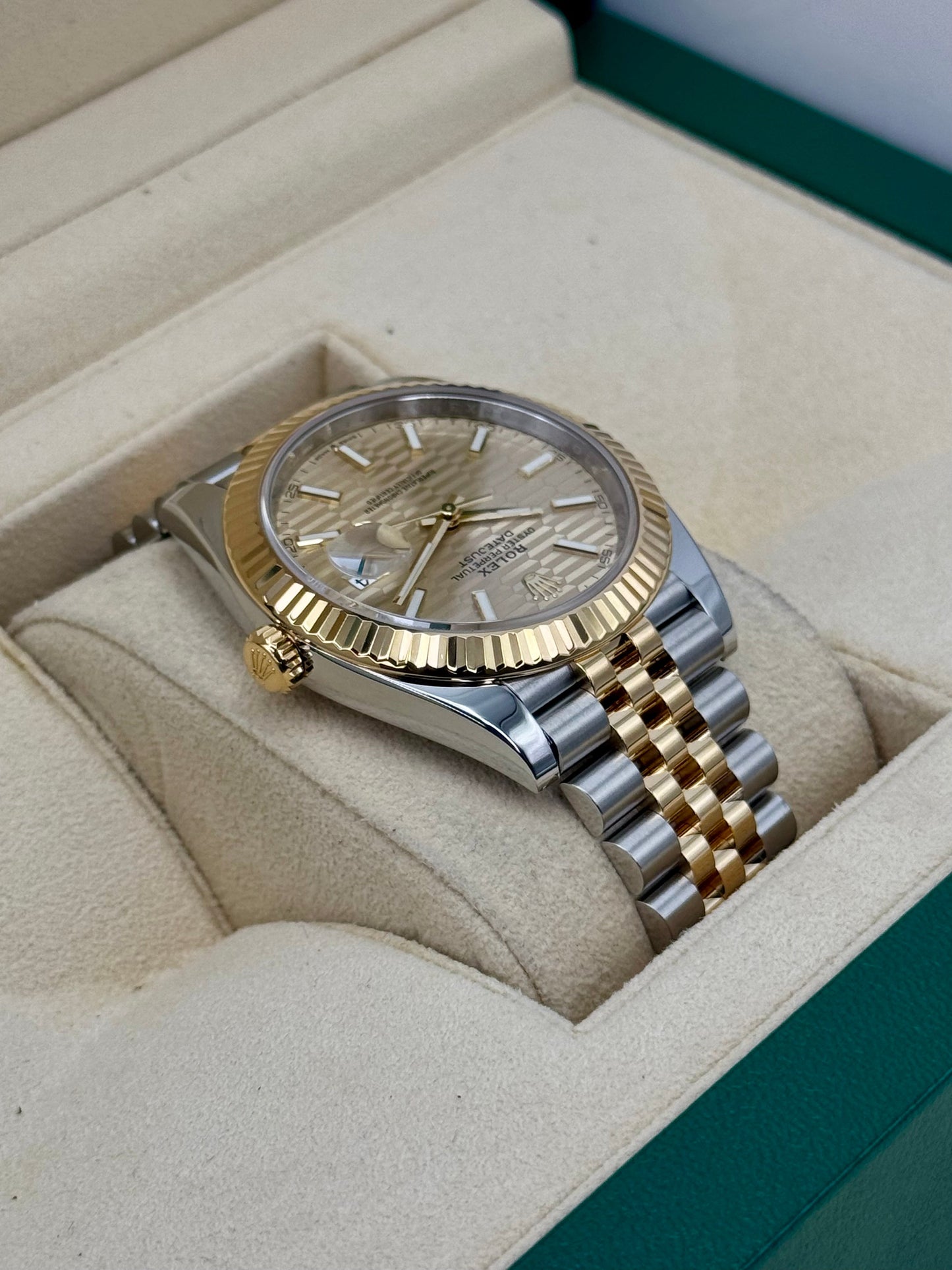 2022 Rolex Datejust 41mm 126333 Two-Tone Jubilee Champagne Motif Dial - MyWatchLLC