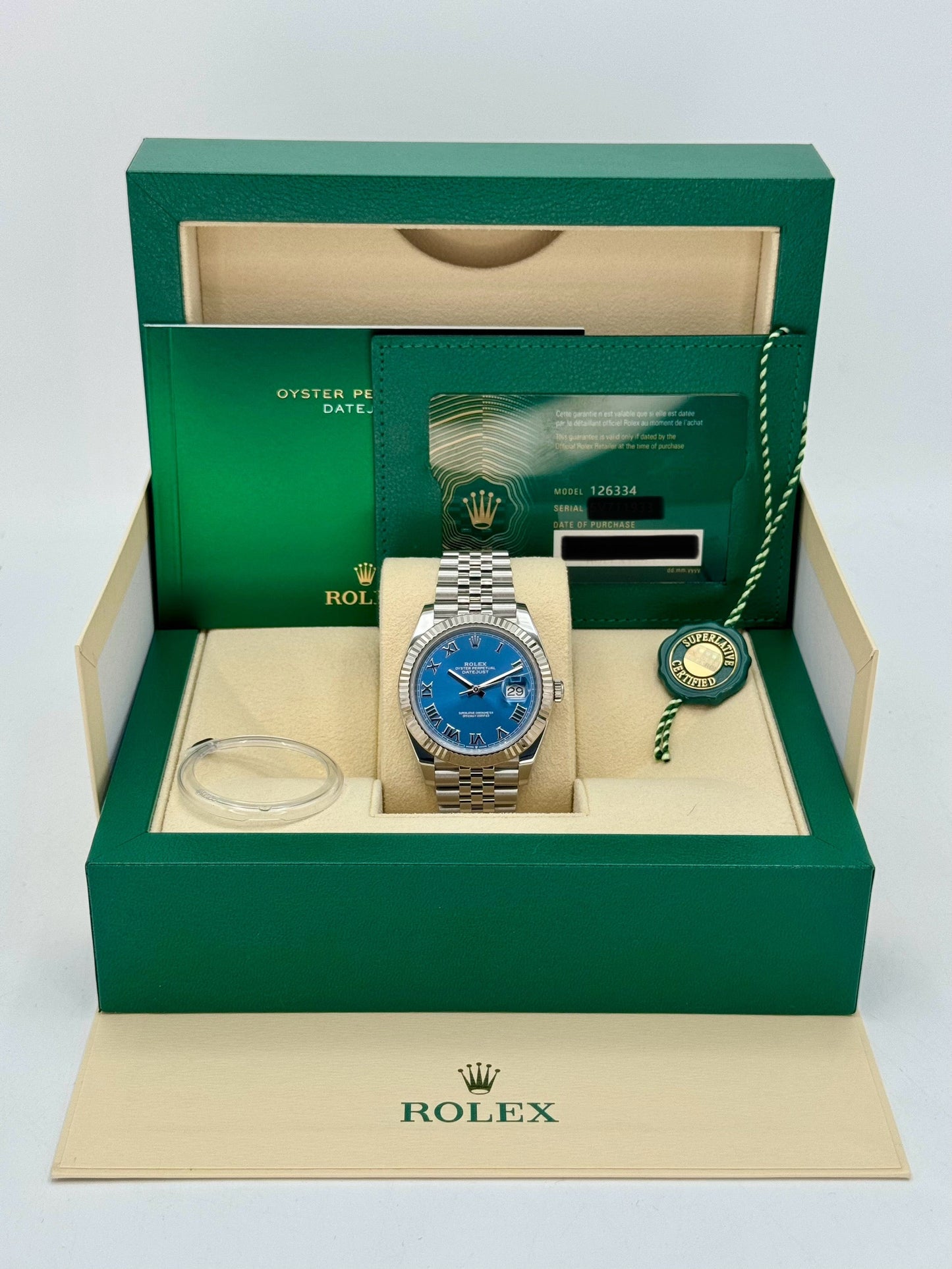 2022 Rolex Datejust 41mm 126334 Stainless Steel Jubilee Blue Dial - MyWatchLLC