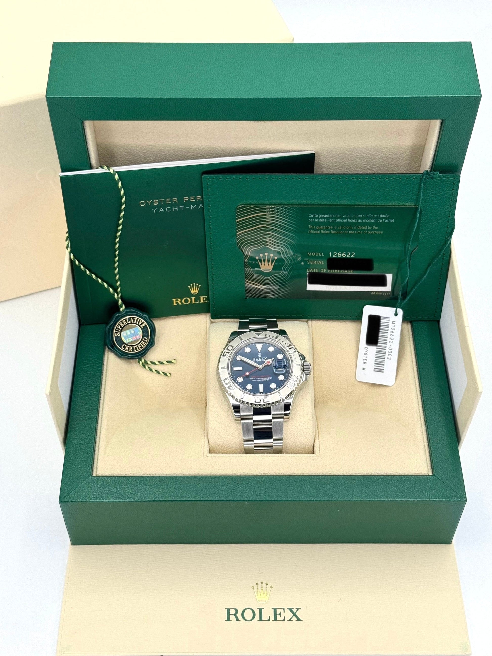 2023 Rolex Yacht-Master 40m 126622 Stainless Steel Blue Dial - MyWatchLLC